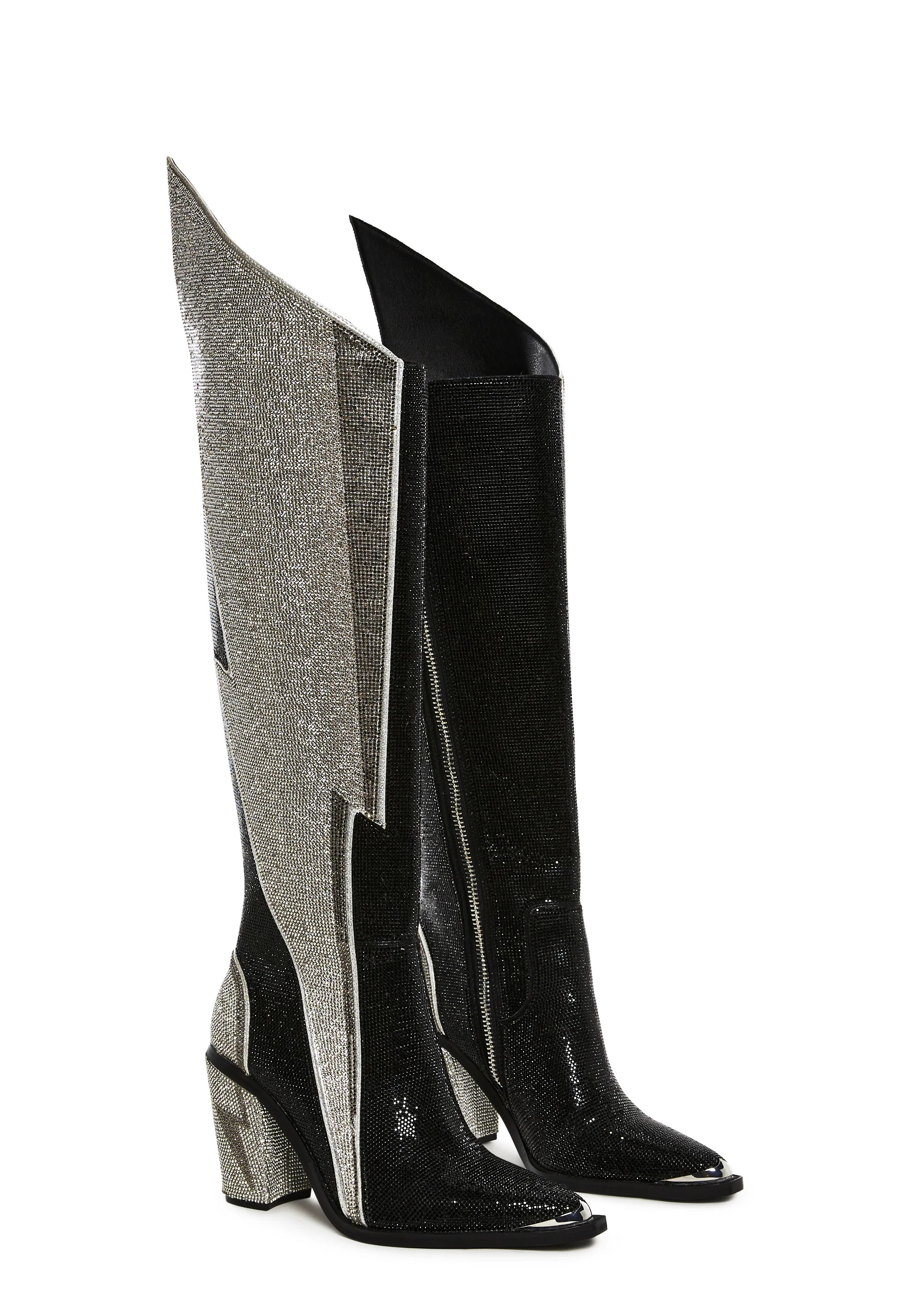 Sheriff Shine Knee High Boots - Noir Ziggy - Image 3