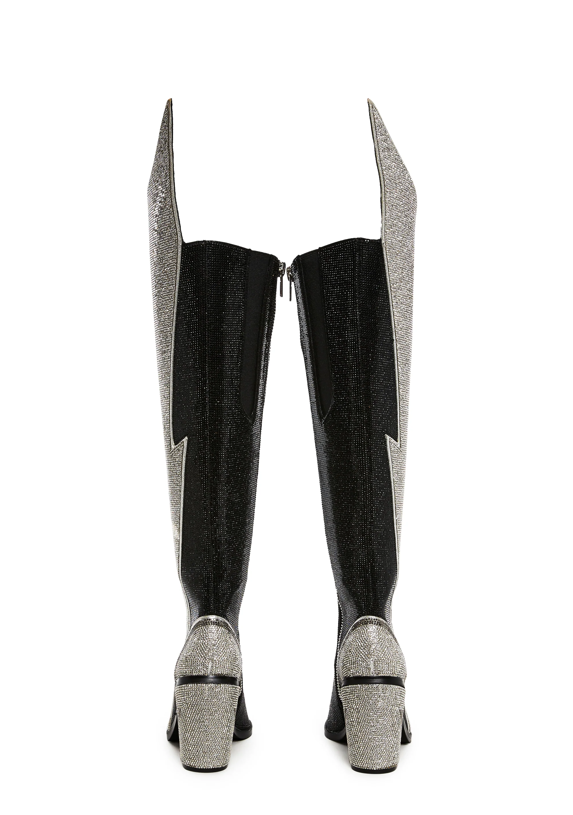 Sheriff Shine Knee High Boots - Noir Ziggy - Image 4