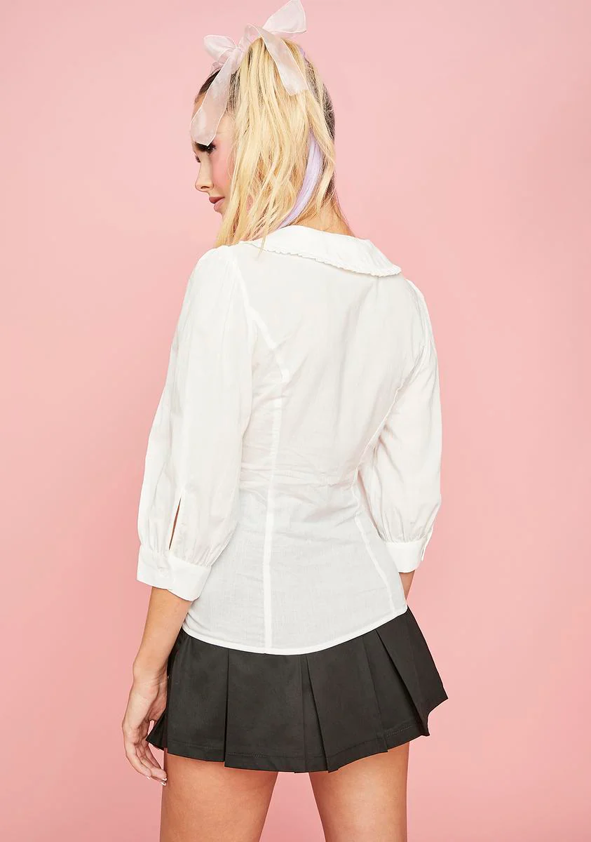 She's Cutesy Poplin Collared Blouse - Image 4