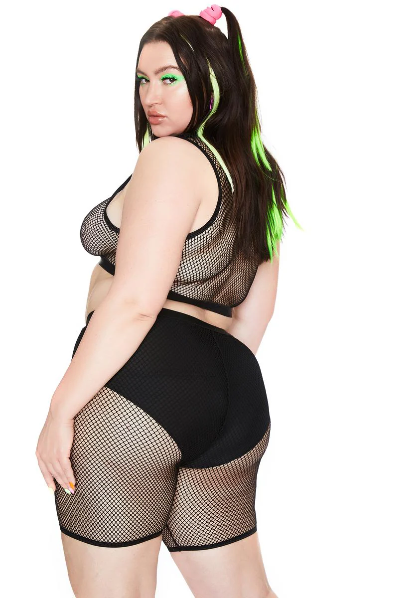 She's Techno Sexual Fishnet Biker Shorts - Image 4