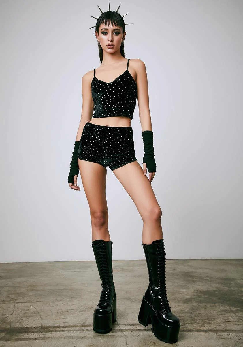 Shifting Gears Rhinestone Shorts Set - Image 3