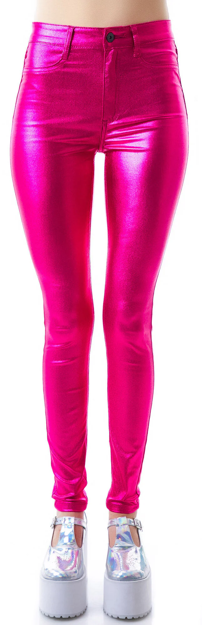 Shimmer Skinny Jeans - Pink - Image 7
