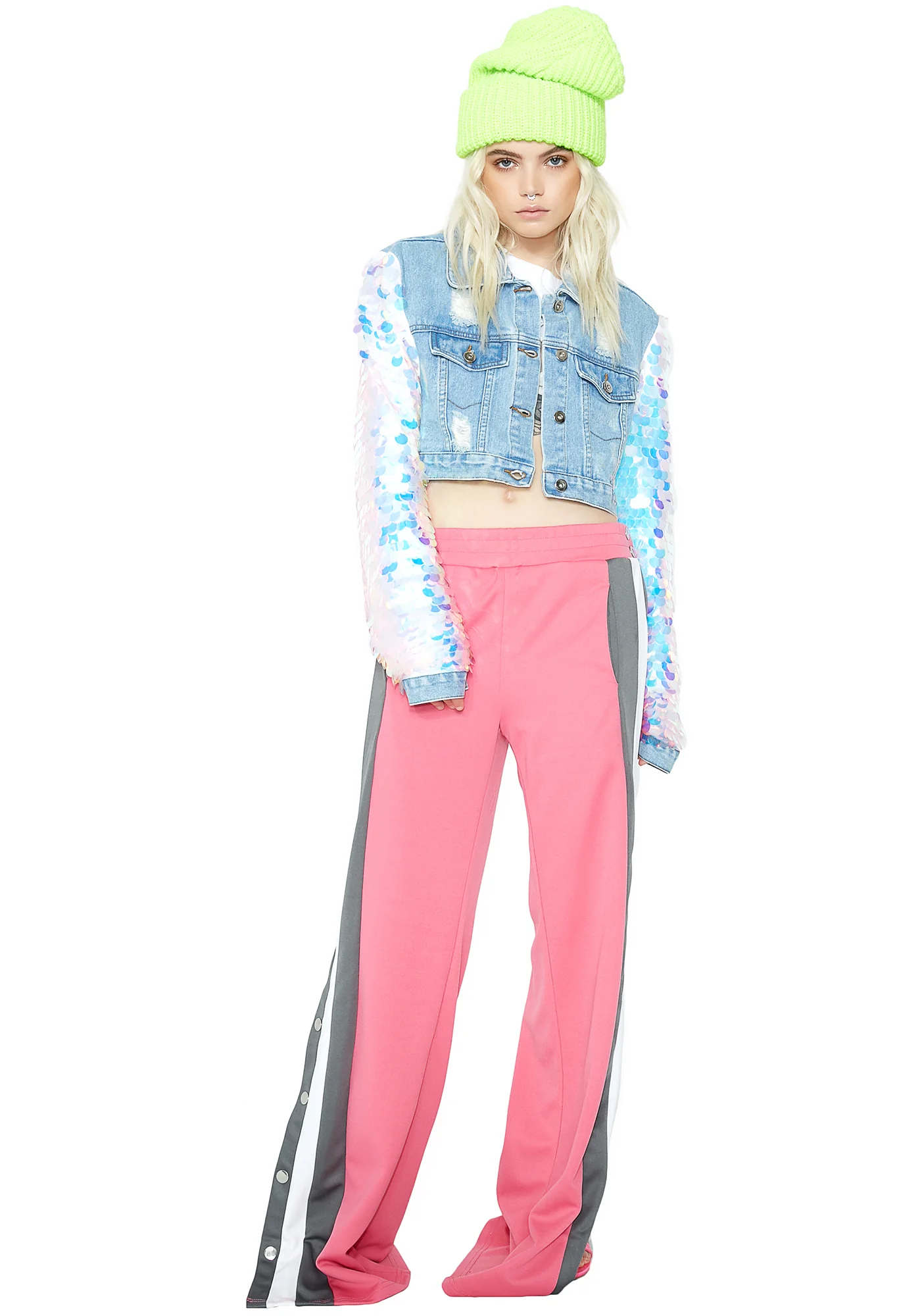 Shimmy Cropped Denim Jacket - Image 5