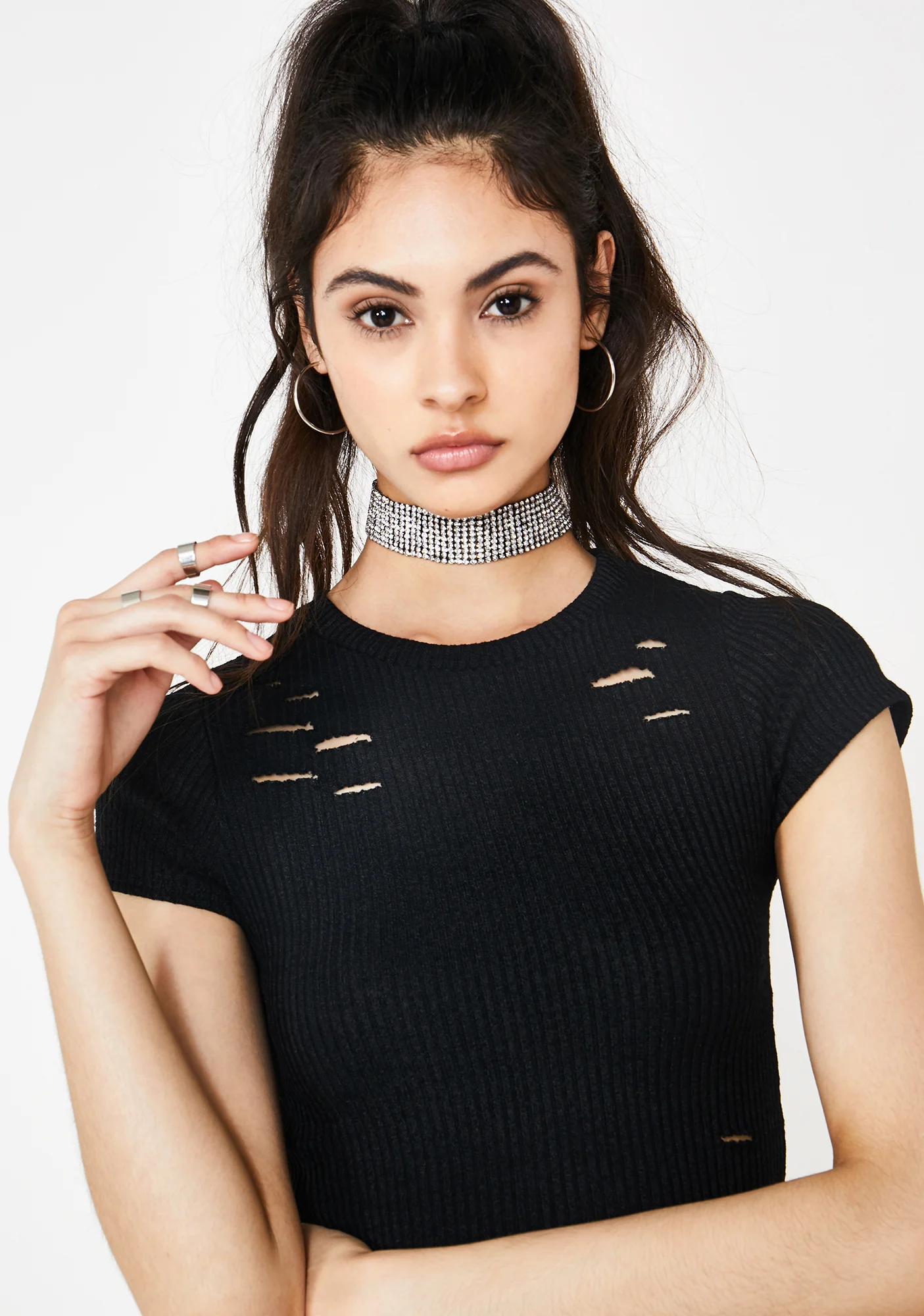 Shine Bright Rhinestone Choker - Image 3