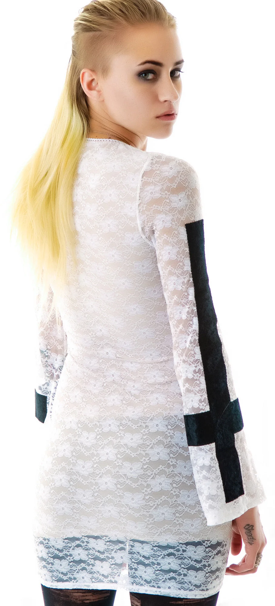 Silent Ceremony Lace Dress - Black - Image 9