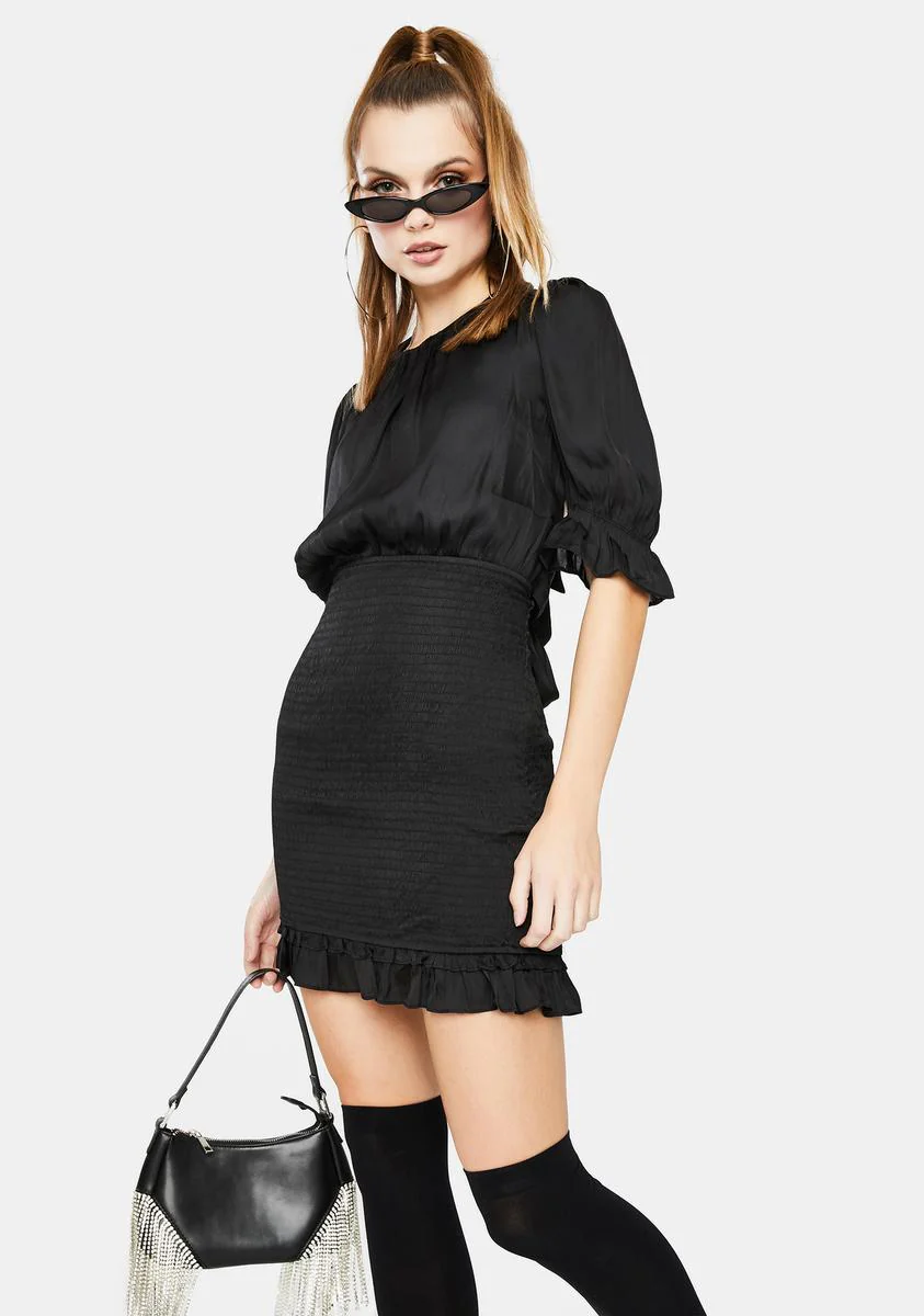Silky Ruched Mini Dress - Image 2