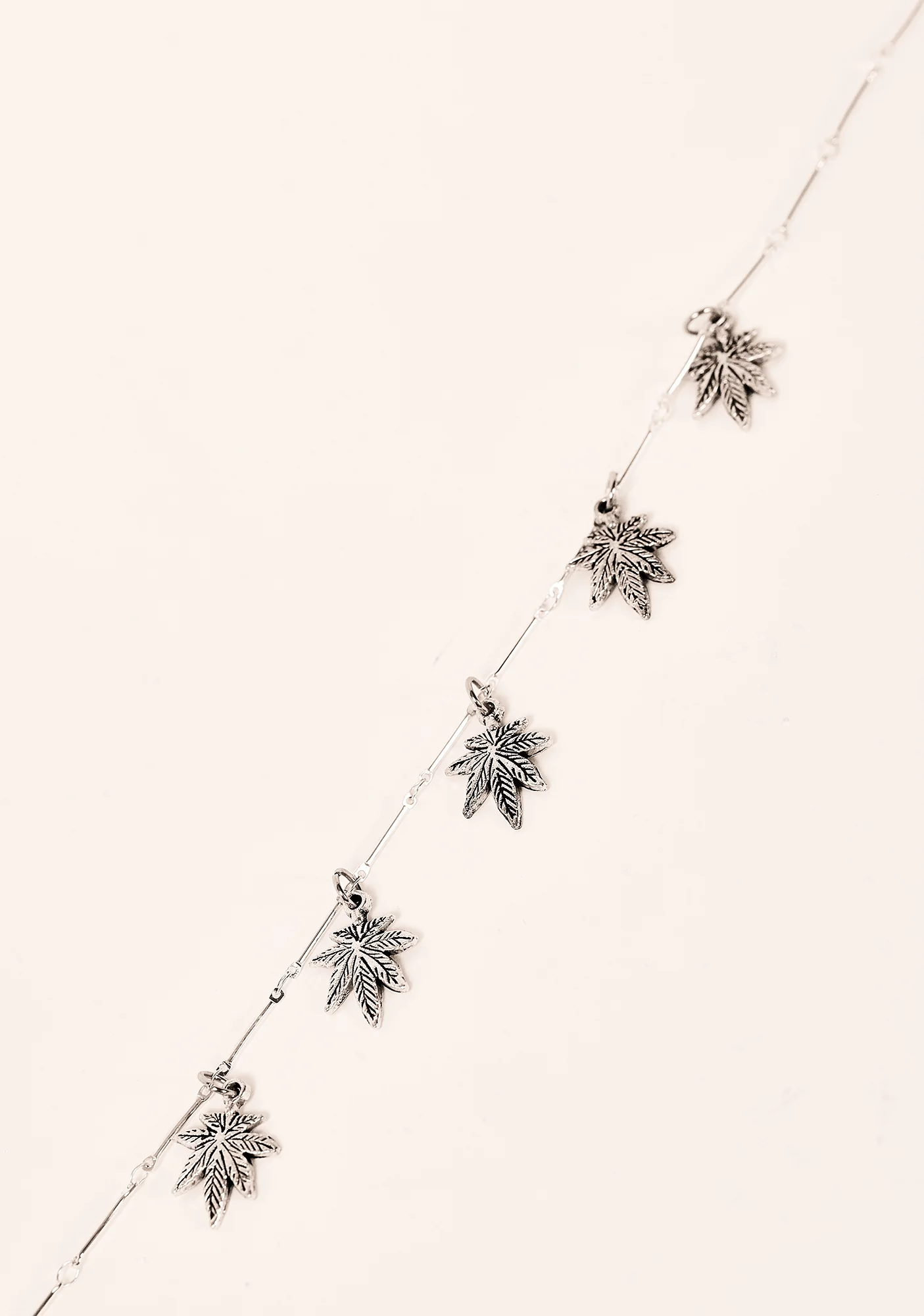 Silver Leaf Charm Necklace - Image 2