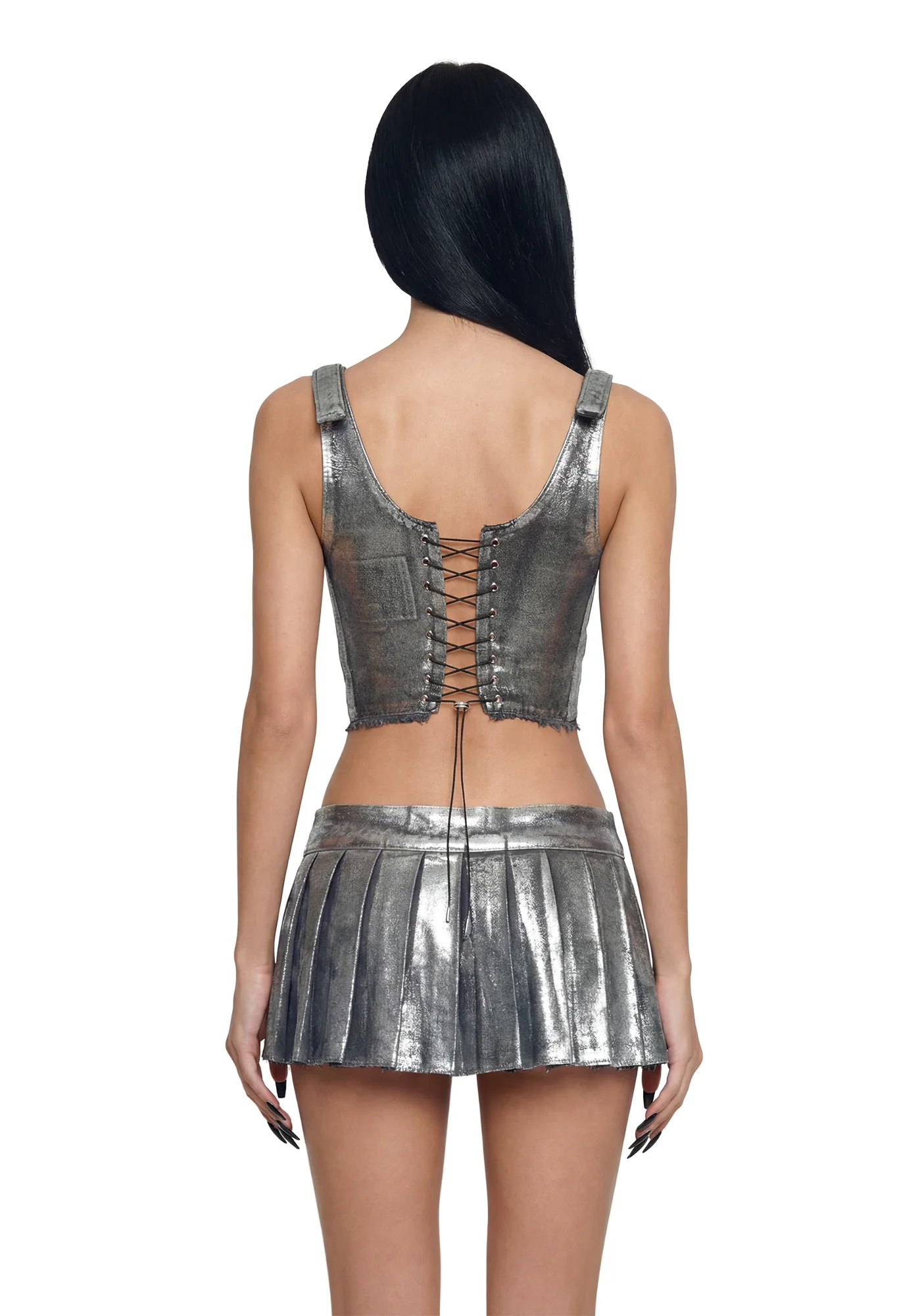 Denim Corset - Silver - Image 4