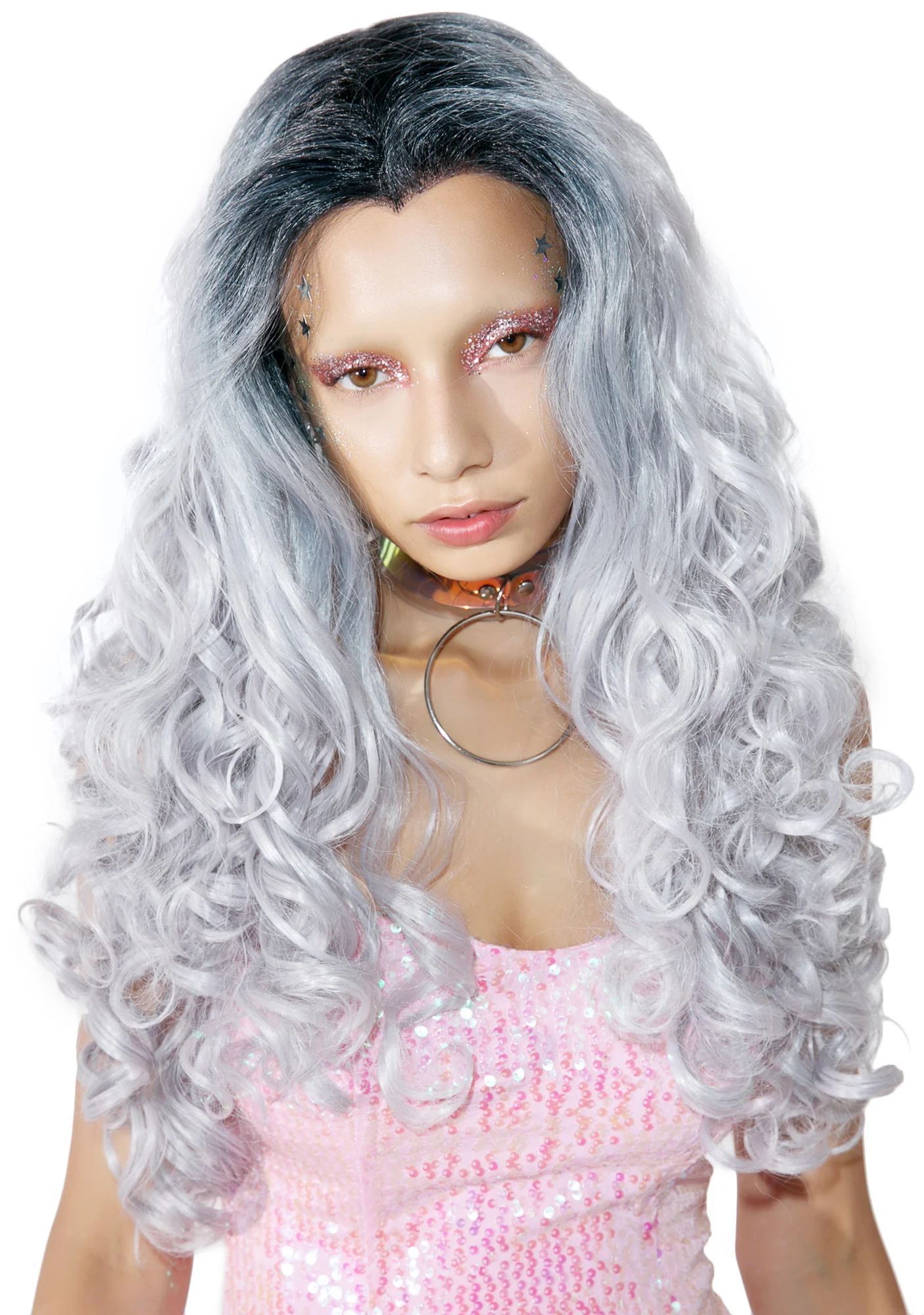 Silver Root-Fade Curly Wig - Image 4
