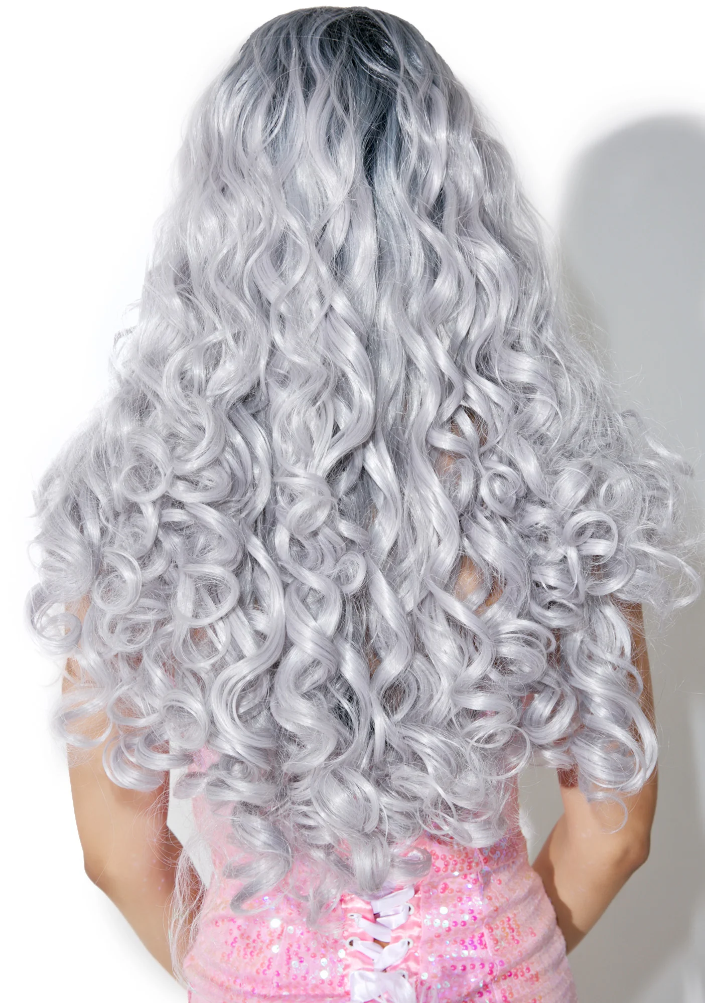Silver Root-Fade Curly Wig - Image 5