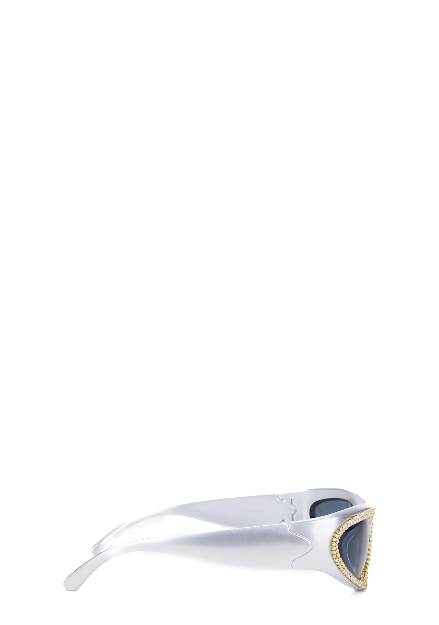 Speed Past You Rhinestone Sunglasses - Silver - Image 4