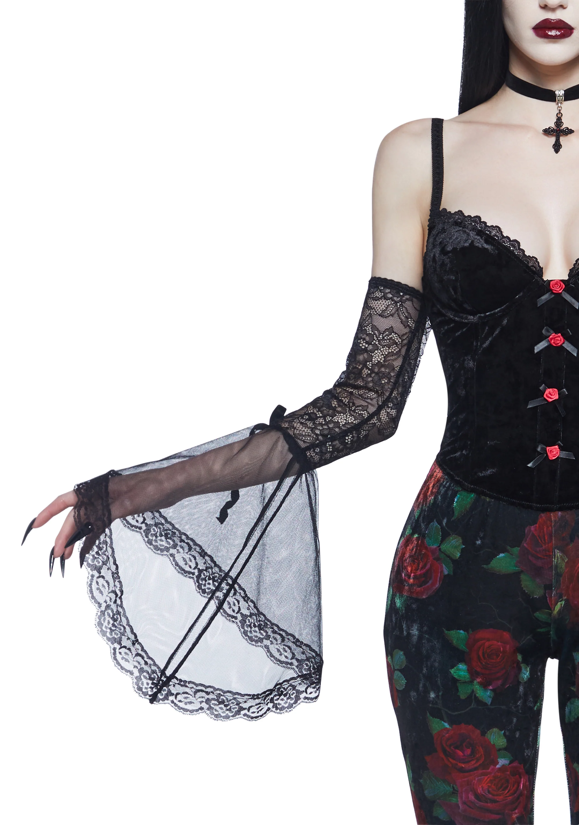 Sinfully Sired Lace Arm Warmers - Image 3