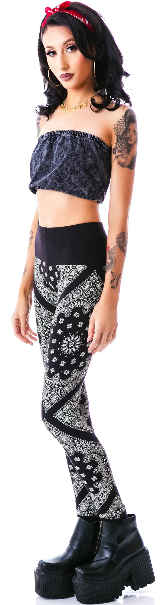 Singles Acid Wash Tube Top - Black - Image 13