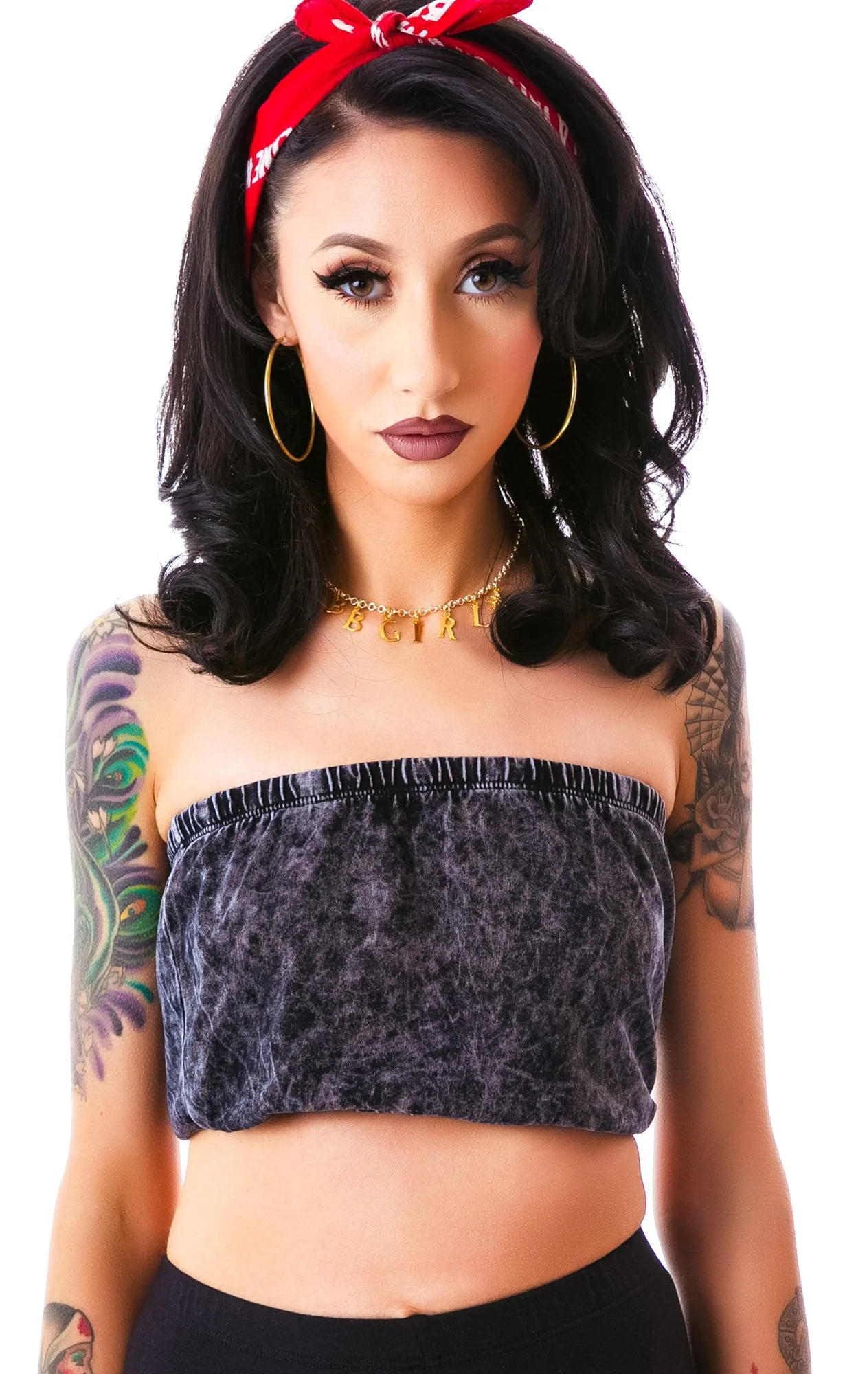 Singles Acid Wash Tube Top - Black - Image 14