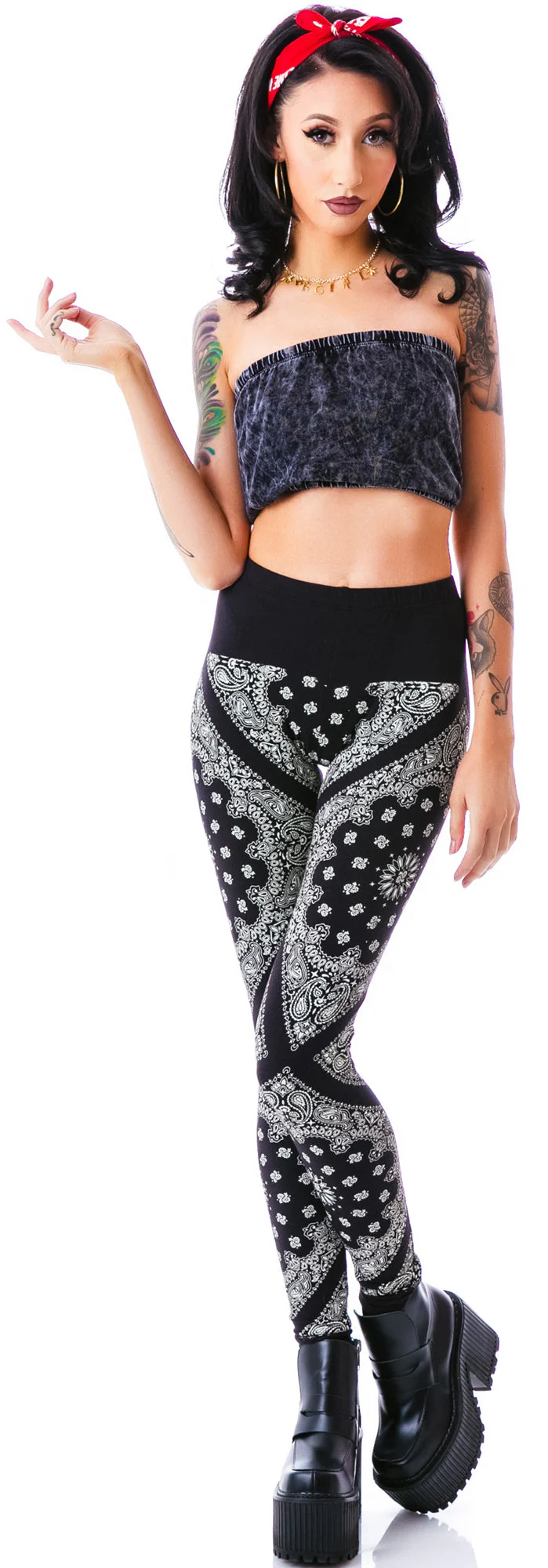Singles Acid Wash Tube Top - Black - Image 15