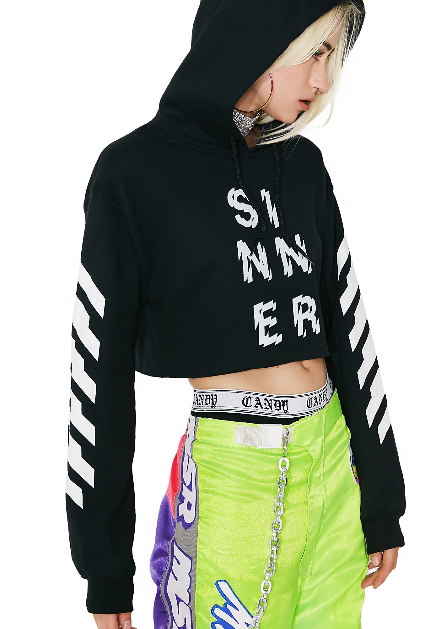 Sinner Cropped Hoodie - Image 2