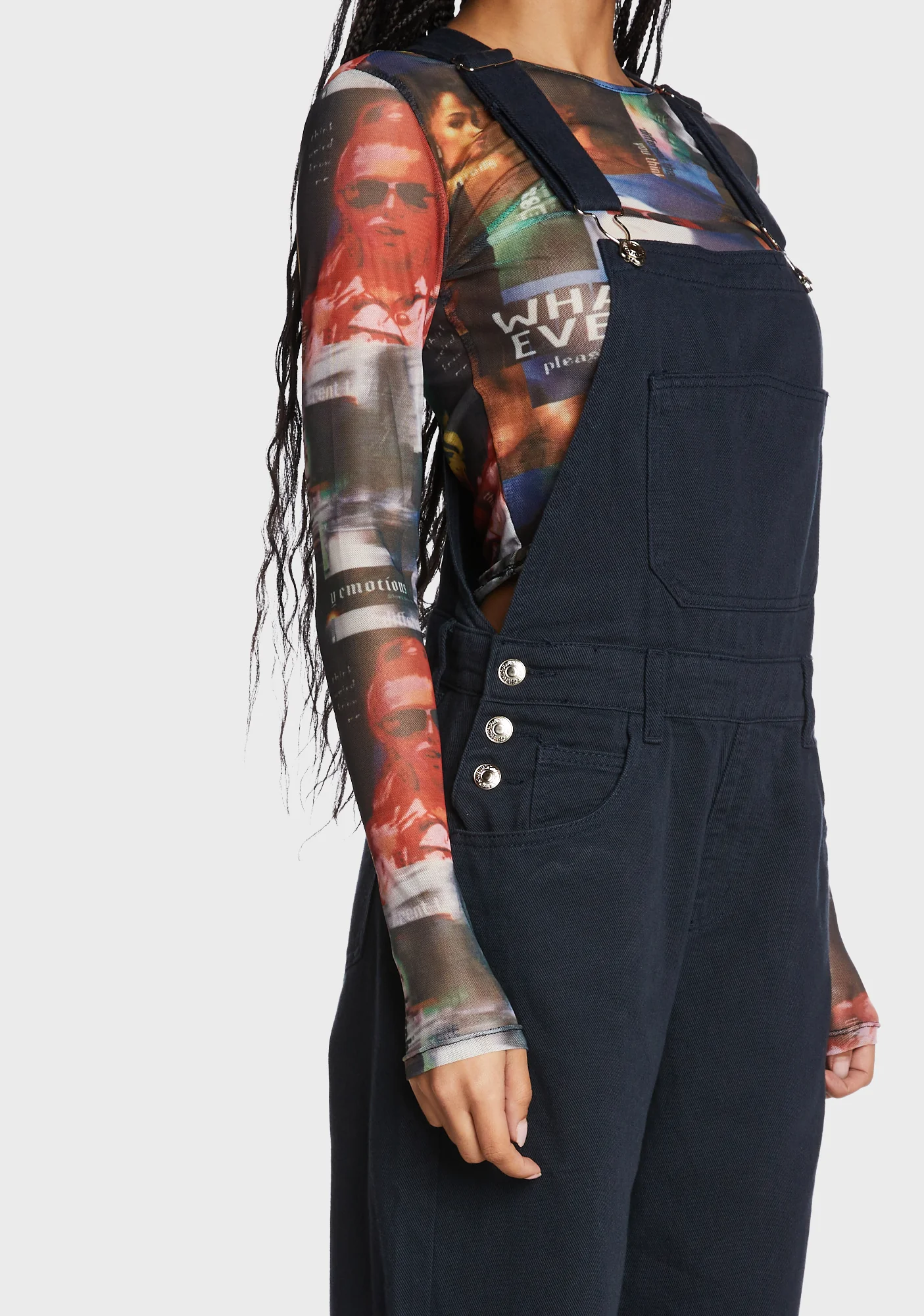 Sk8Ter Wide Leg Denim Overalls - Image 2