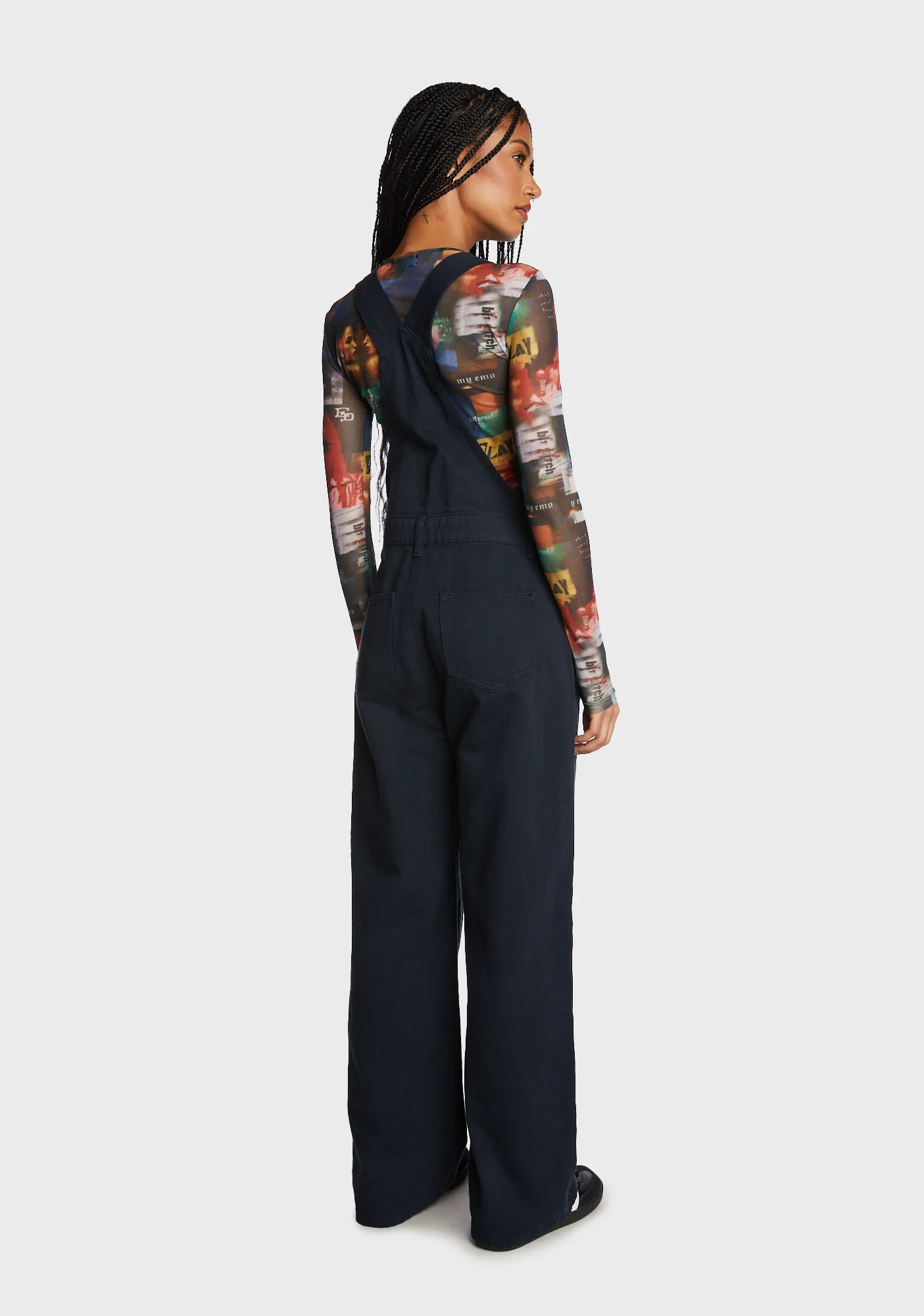 Sk8Ter Wide Leg Denim Overalls - Image 5