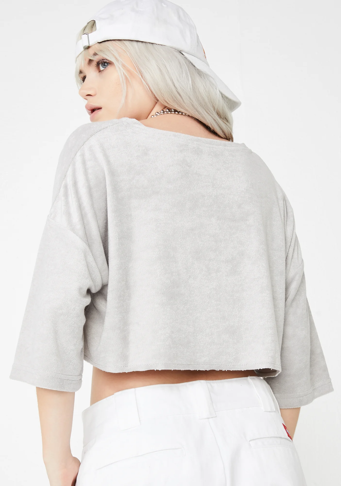 Skater Chic Velour Crop Top - Image 4