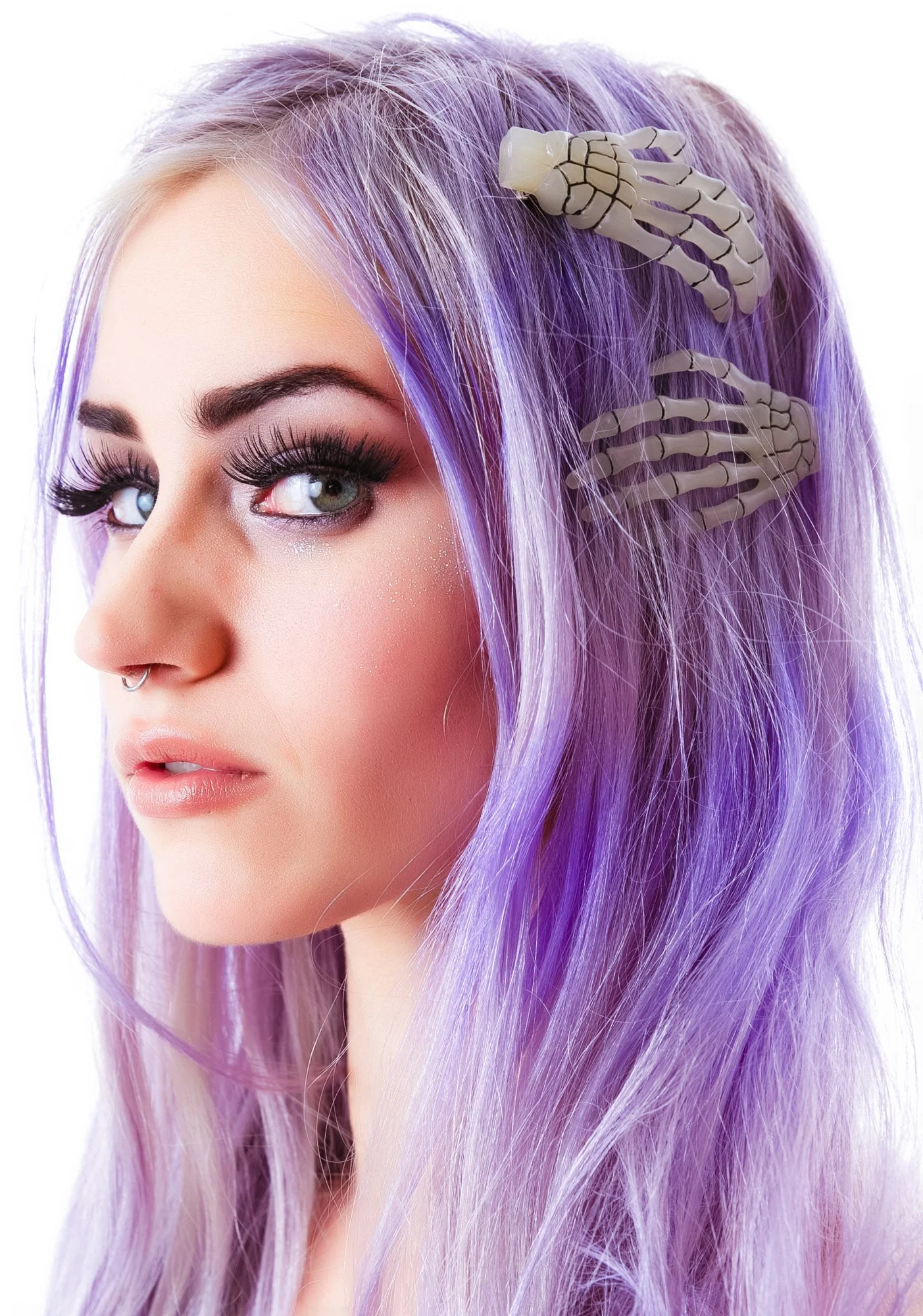 Skeleton Bone Hands Hair Slides - Gold - Image 15