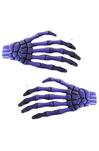 Skeleton Bone Hands Hair Slides - Gold - Image 3