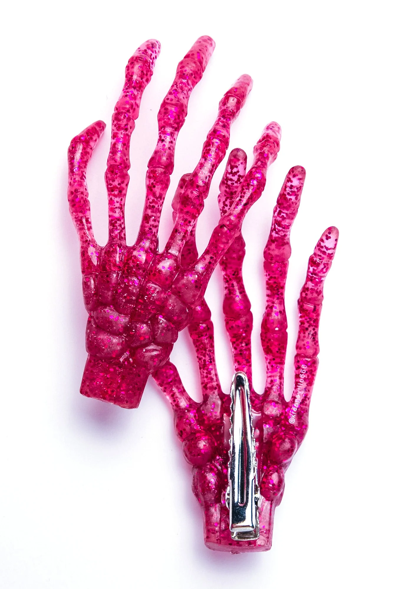 Skeleton Bone Hands Hair Slides - Blue - Image 25