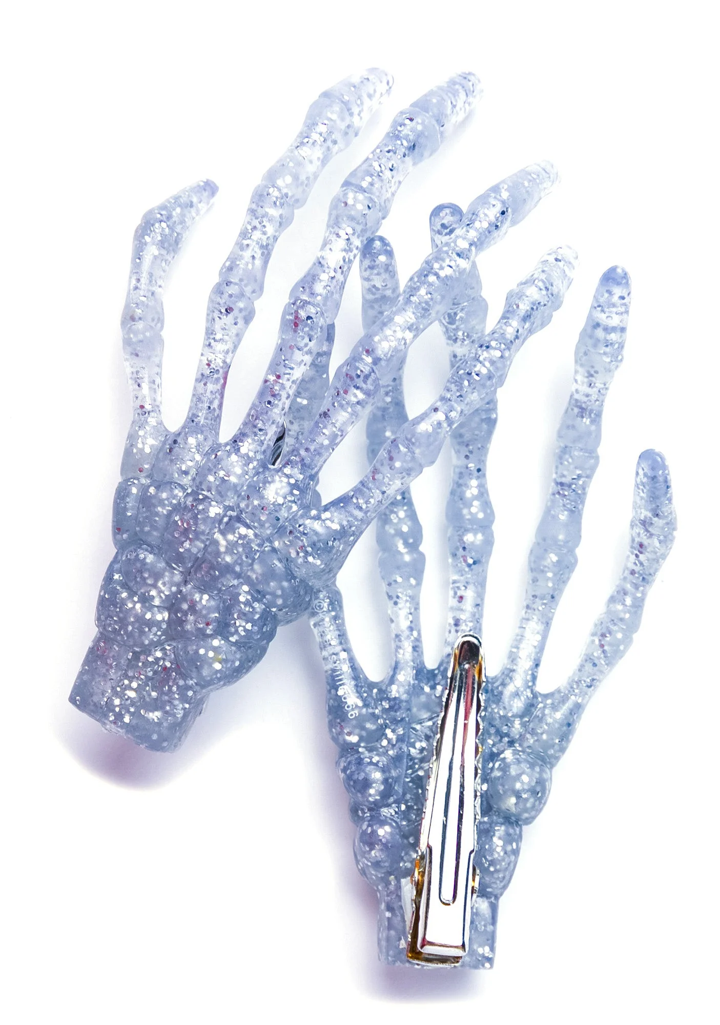 Skeleton Bone Hands Hair Slides - Blue - Image 4