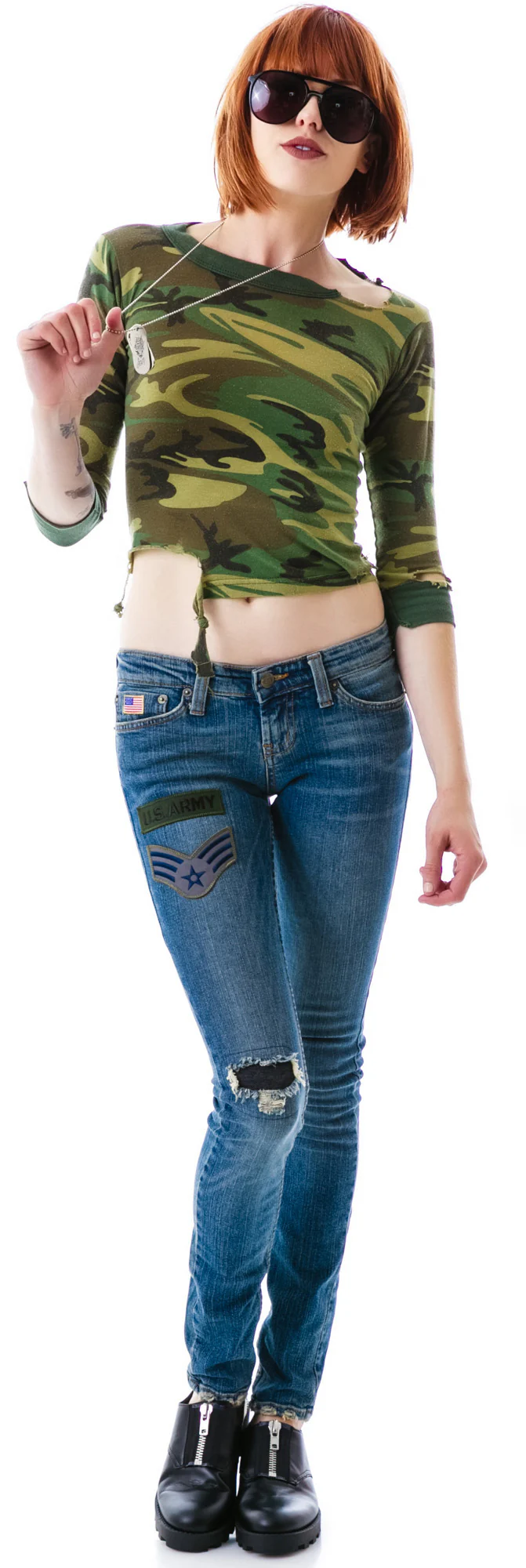 Skinny Army Patch Jeans - Image 2