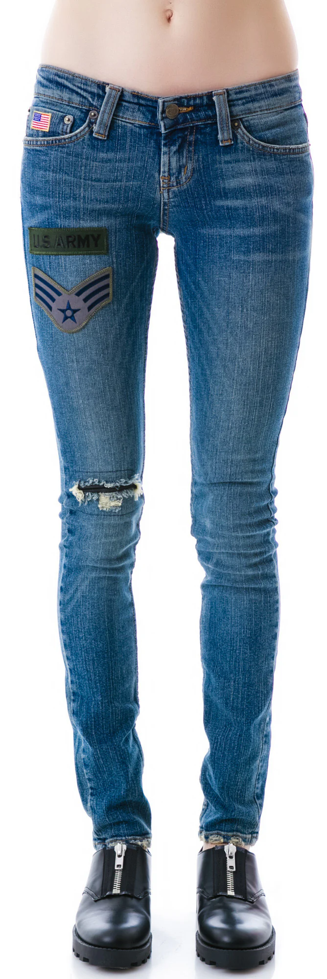 Skinny Army Patch Jeans - Image 5