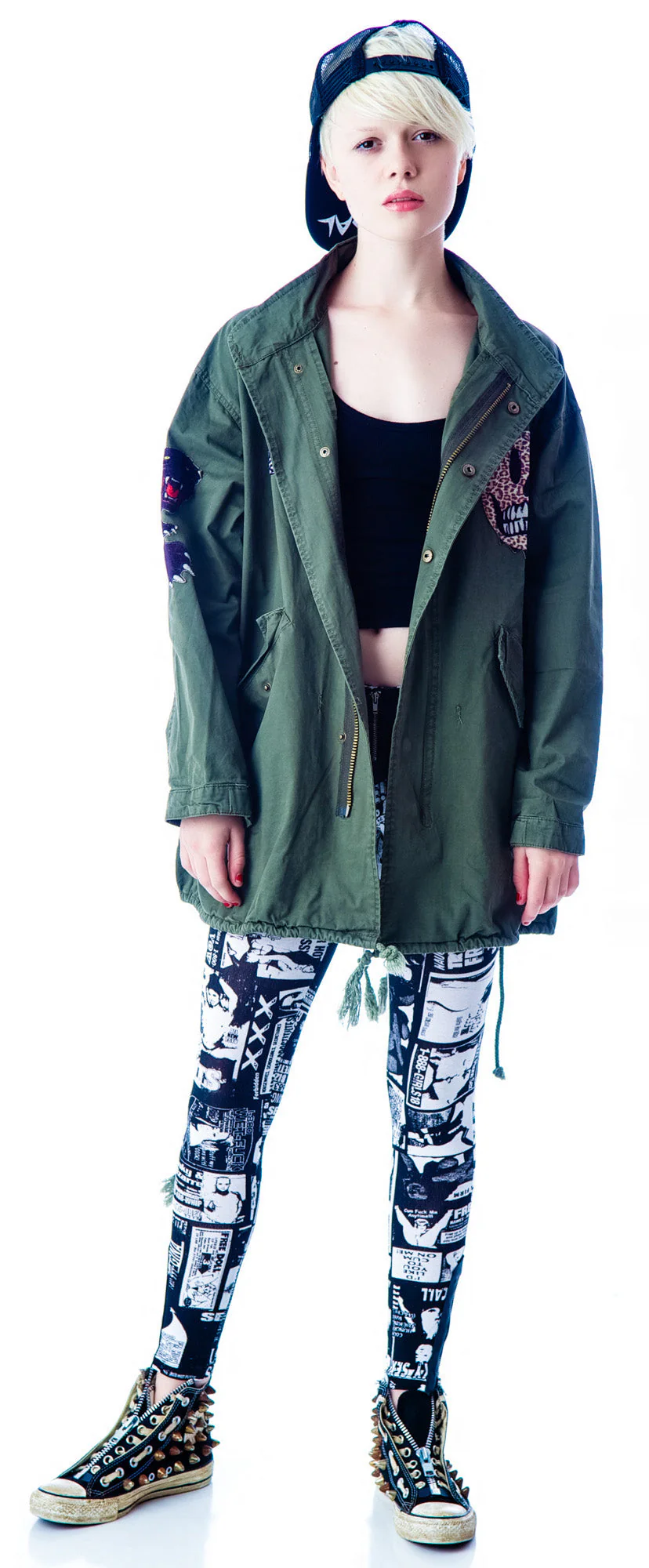 Skull Rocker Military Surplus Jacket - Black - Image 2