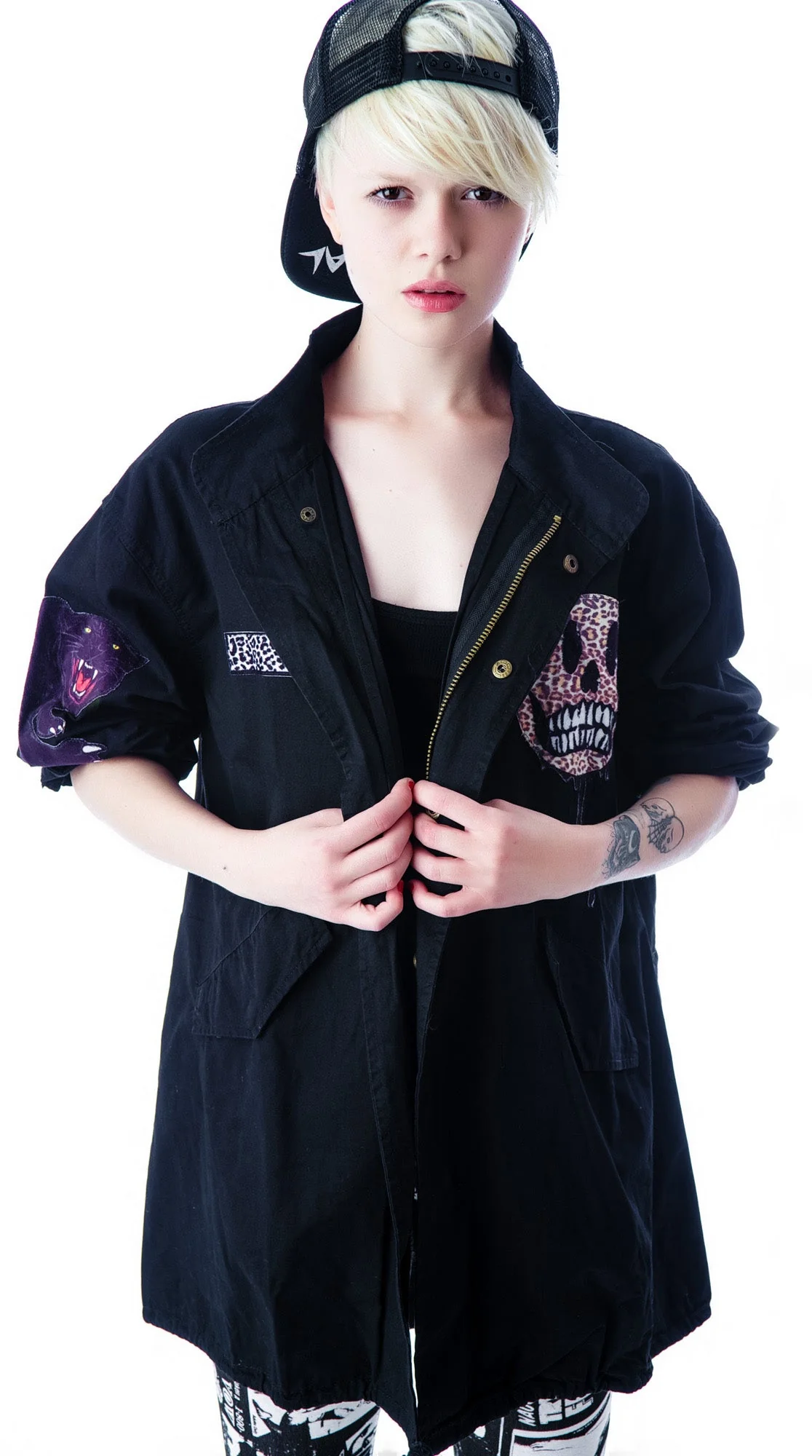 Skull Rocker Military Surplus Jacket - Black - Image 6