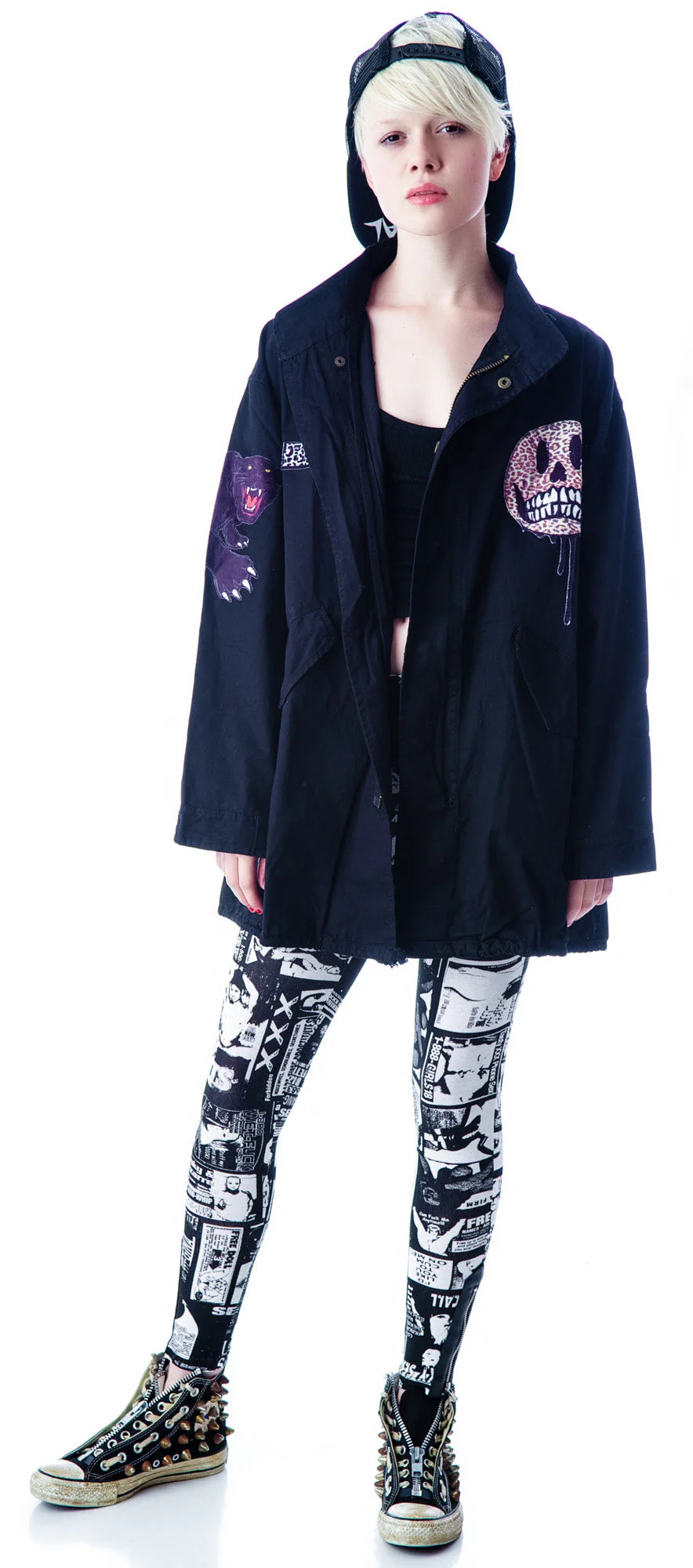 Skull Rocker Military Surplus Jacket - Black - Image 9