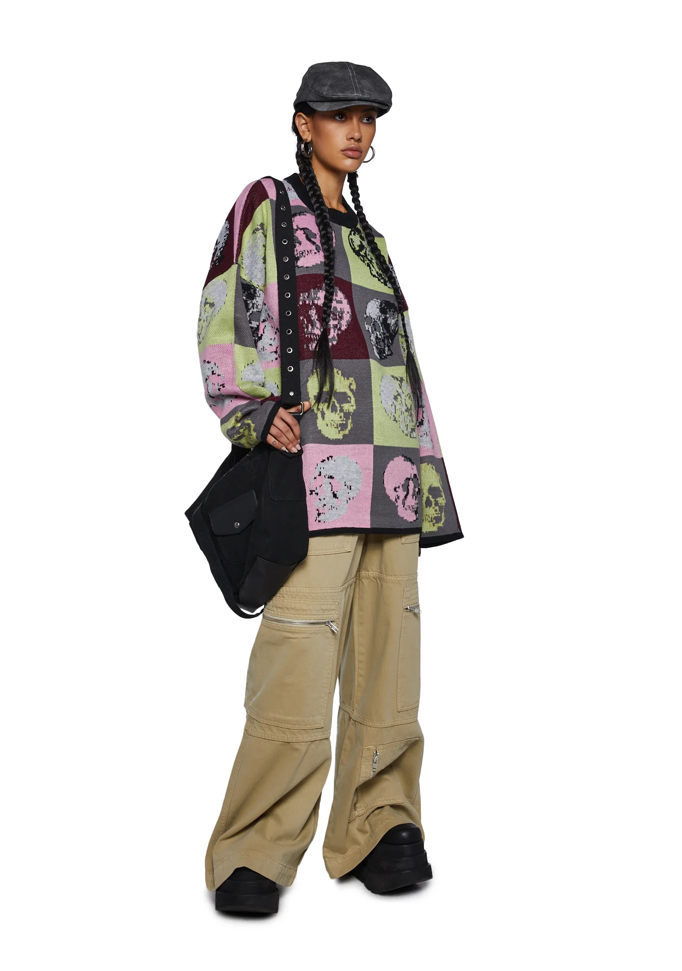 Skull Tile Knit Sweater - Image 2