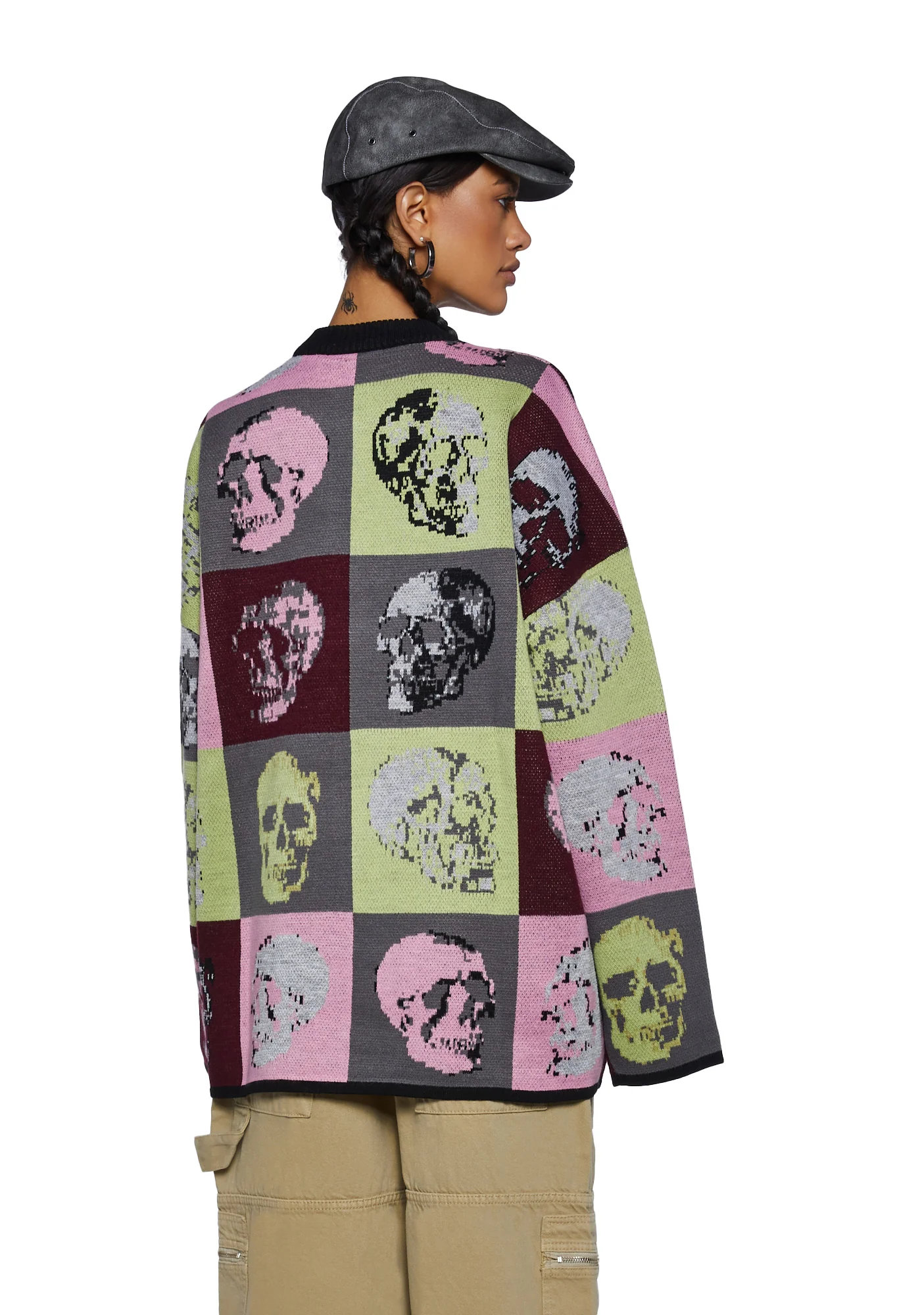 Skull Tile Knit Sweater - Image 4