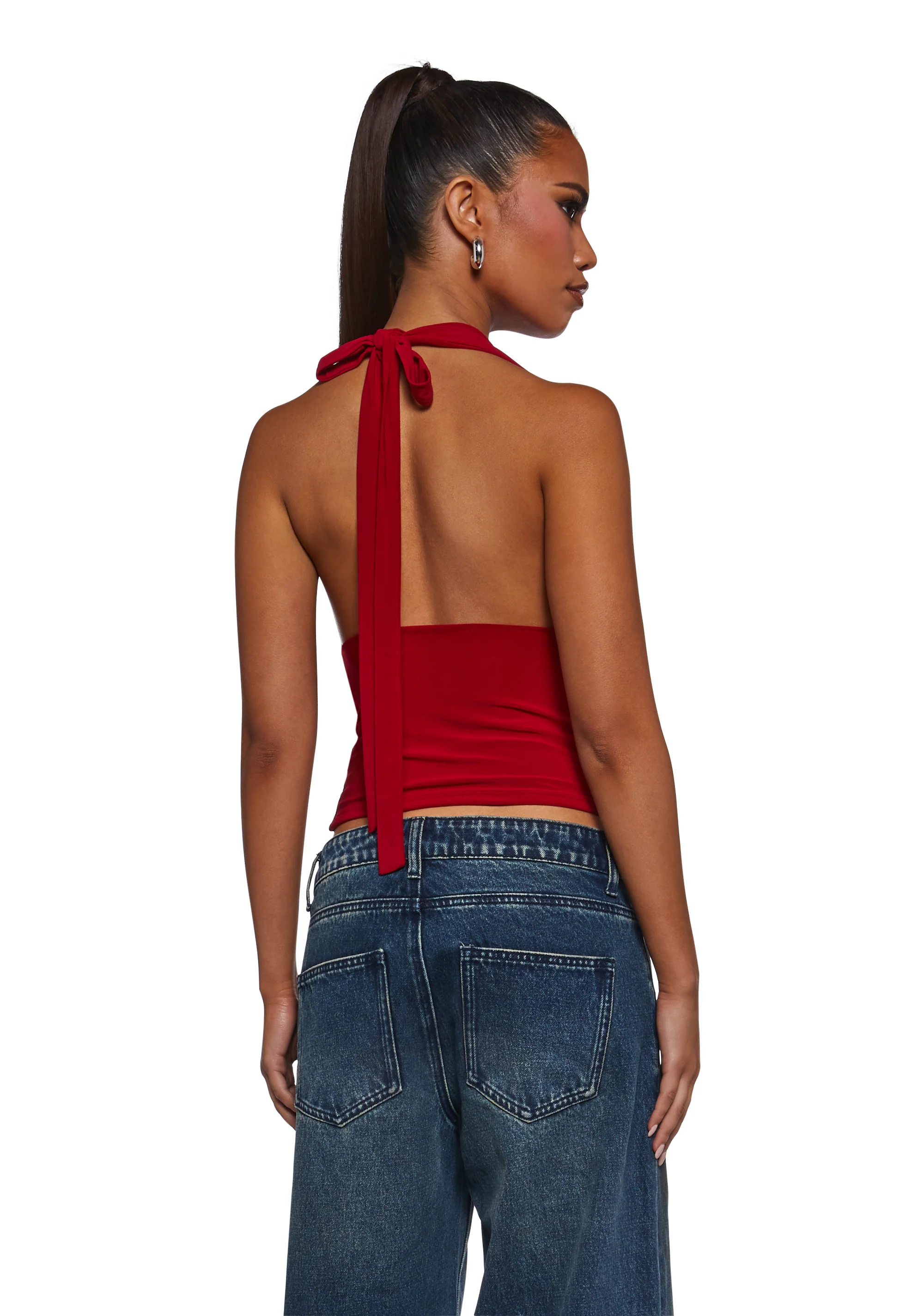 Unstoppable Cowl Neck Top - Red - Image 4