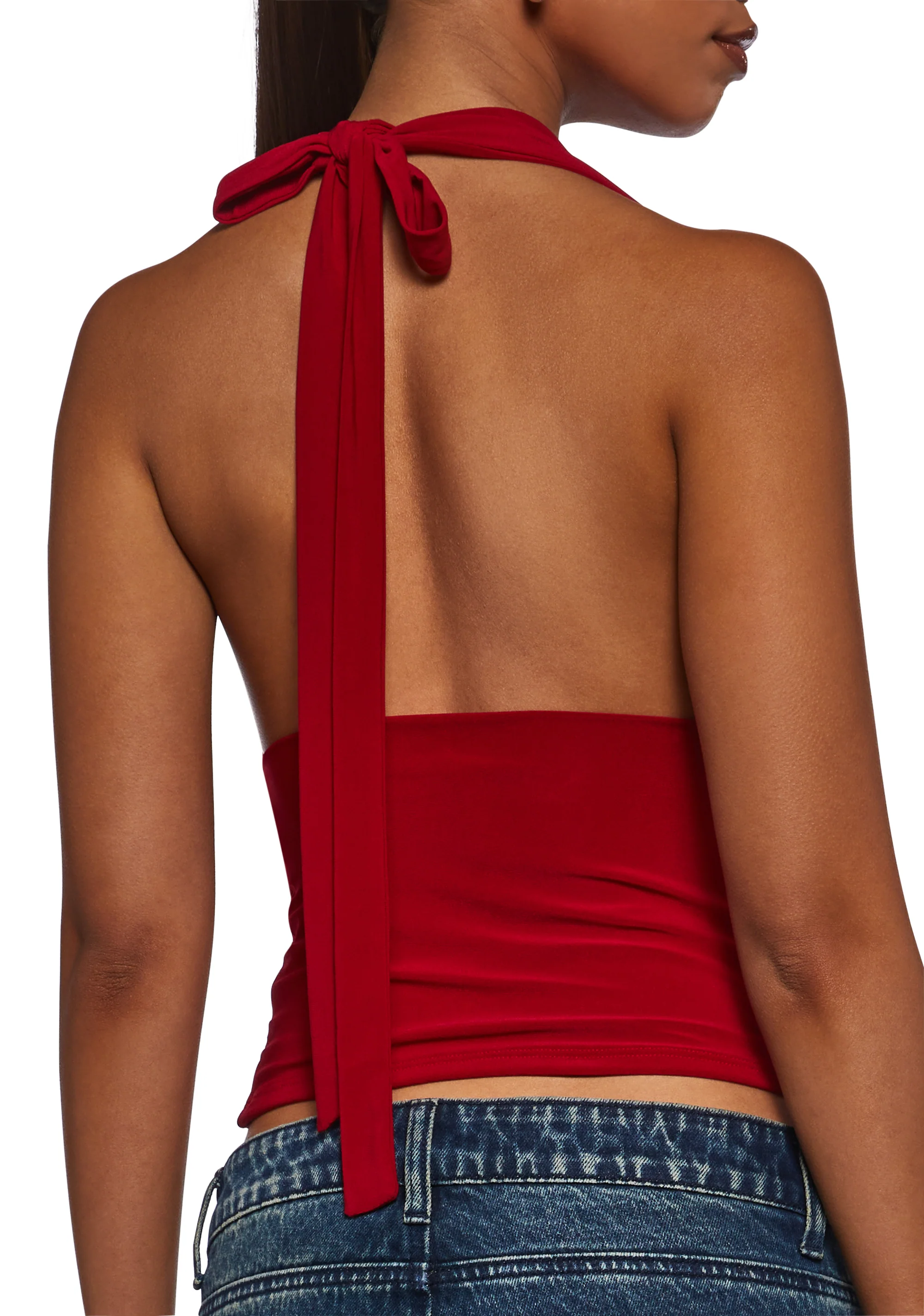 Unstoppable Cowl Neck Top - Red - Image 5