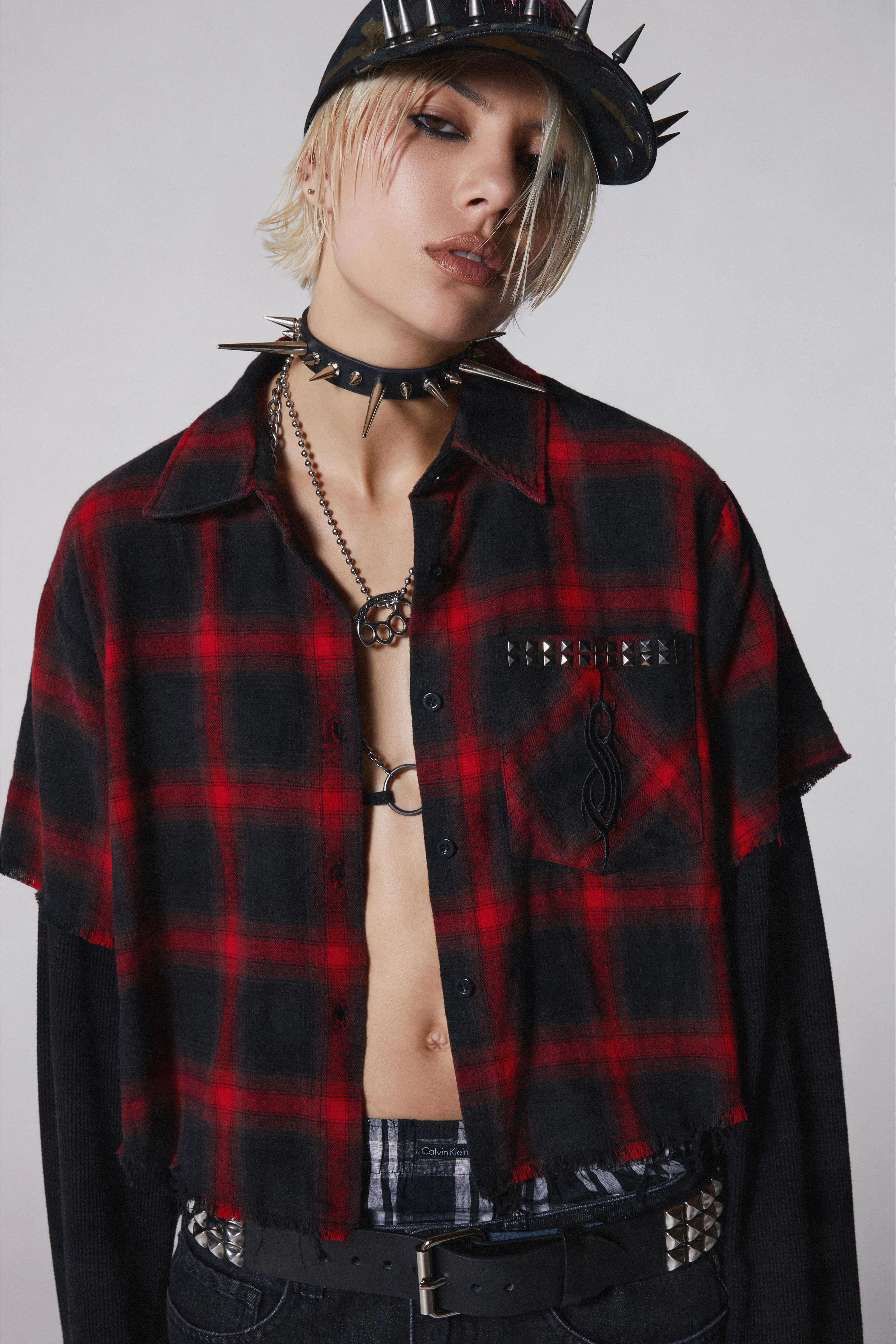 The Nameless Cropped Flannel Top - Image 2