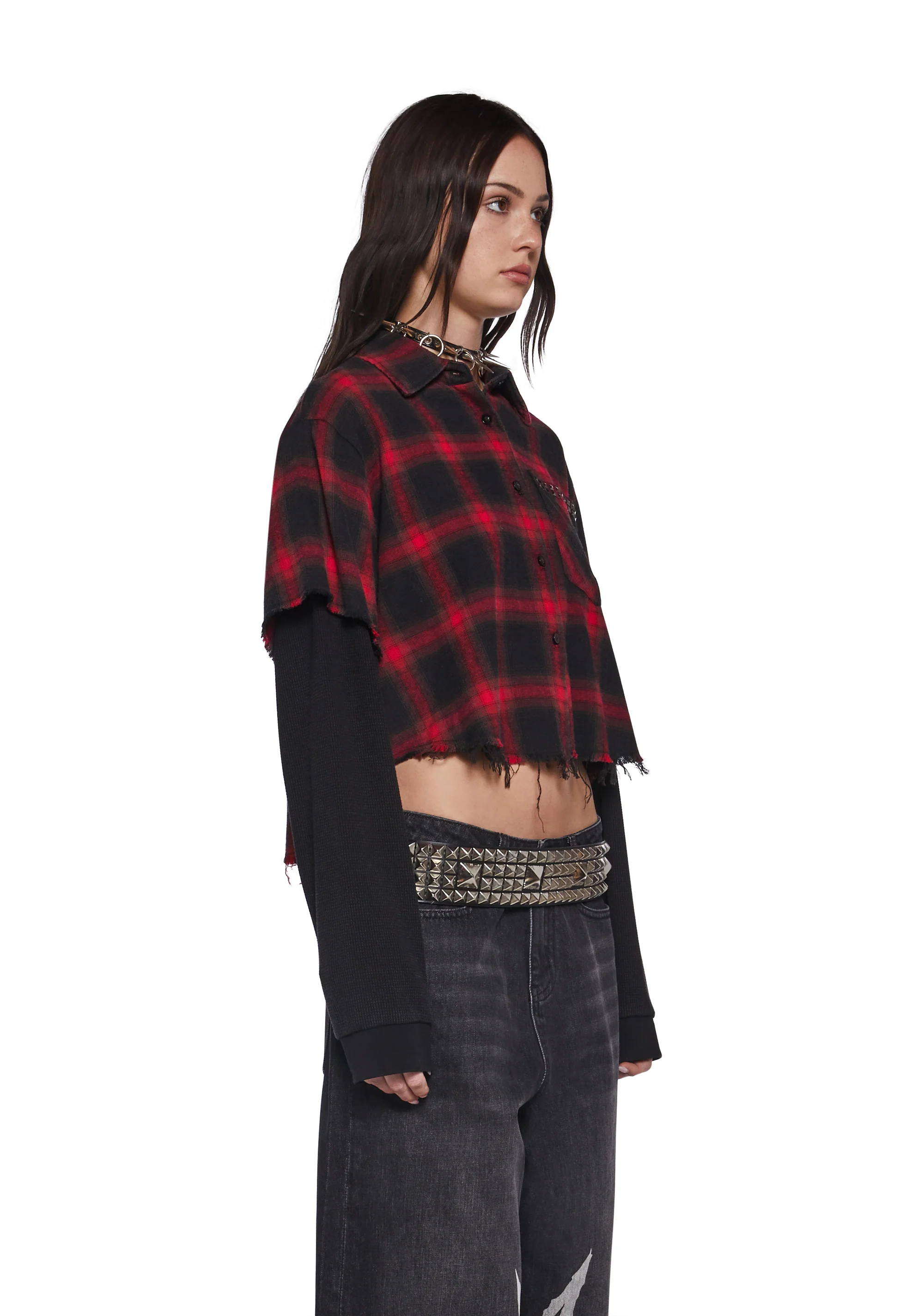 The Nameless Cropped Flannel Top - Image 3