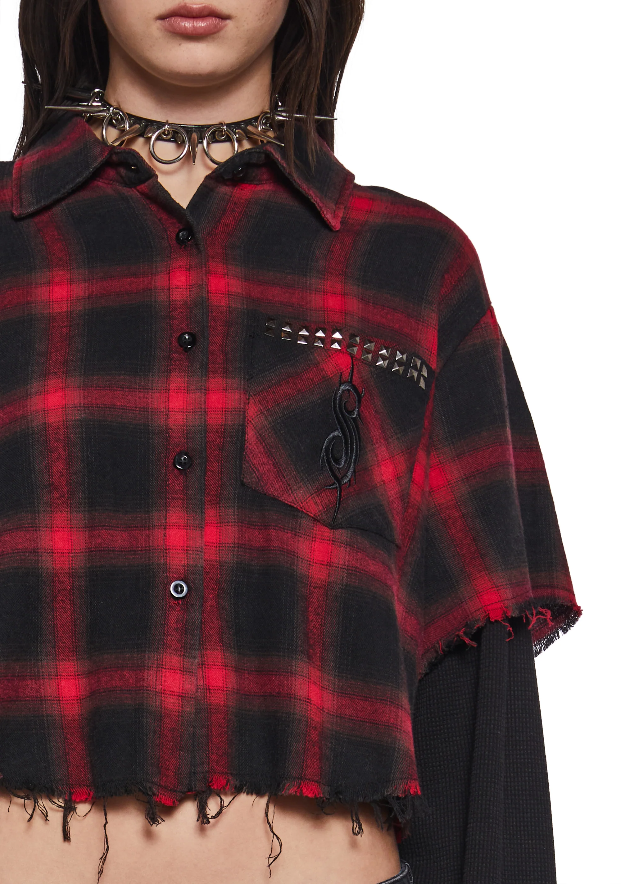 The Nameless Cropped Flannel Top - Image 6