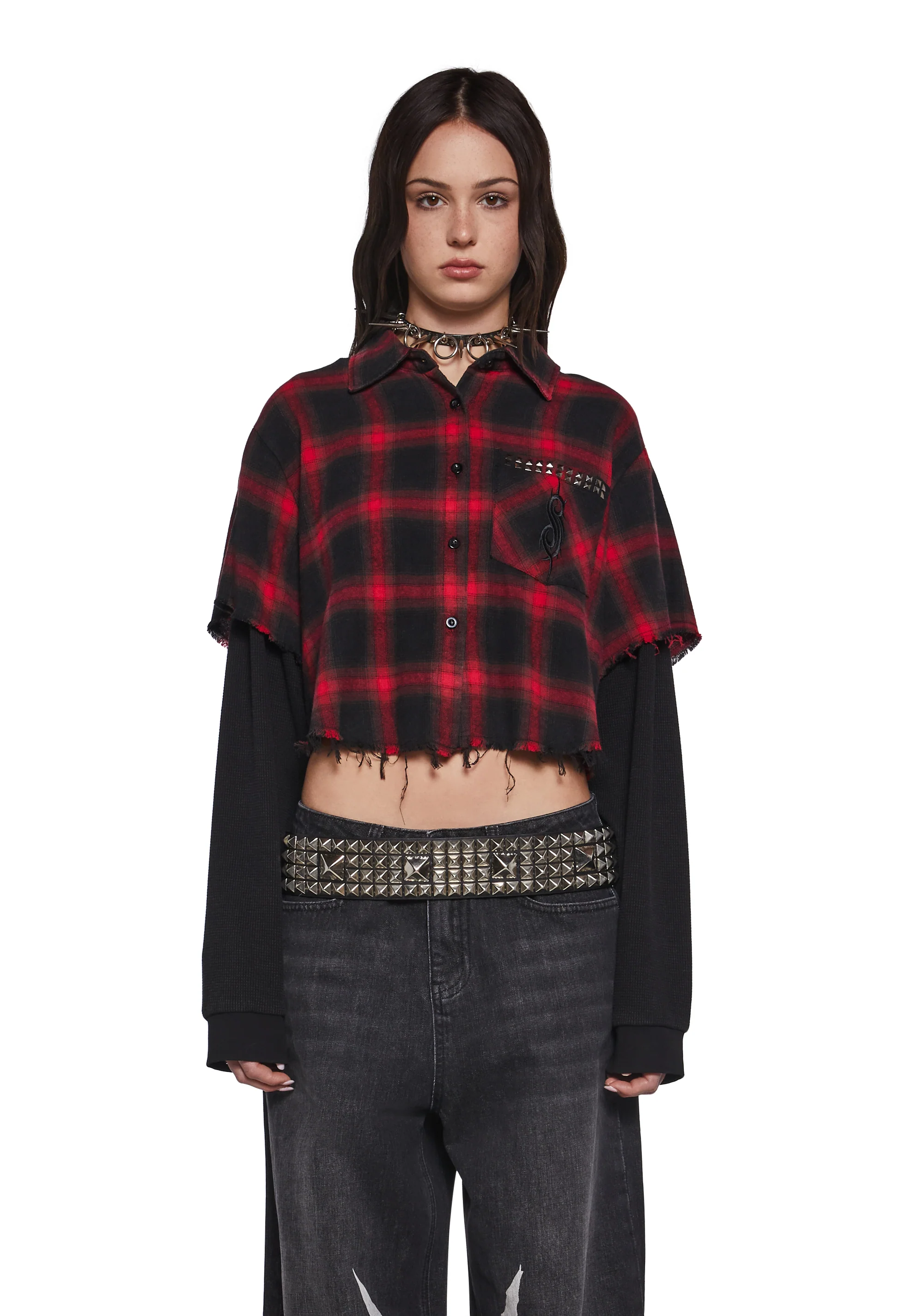 The Nameless Cropped Flannel Top - Image 7