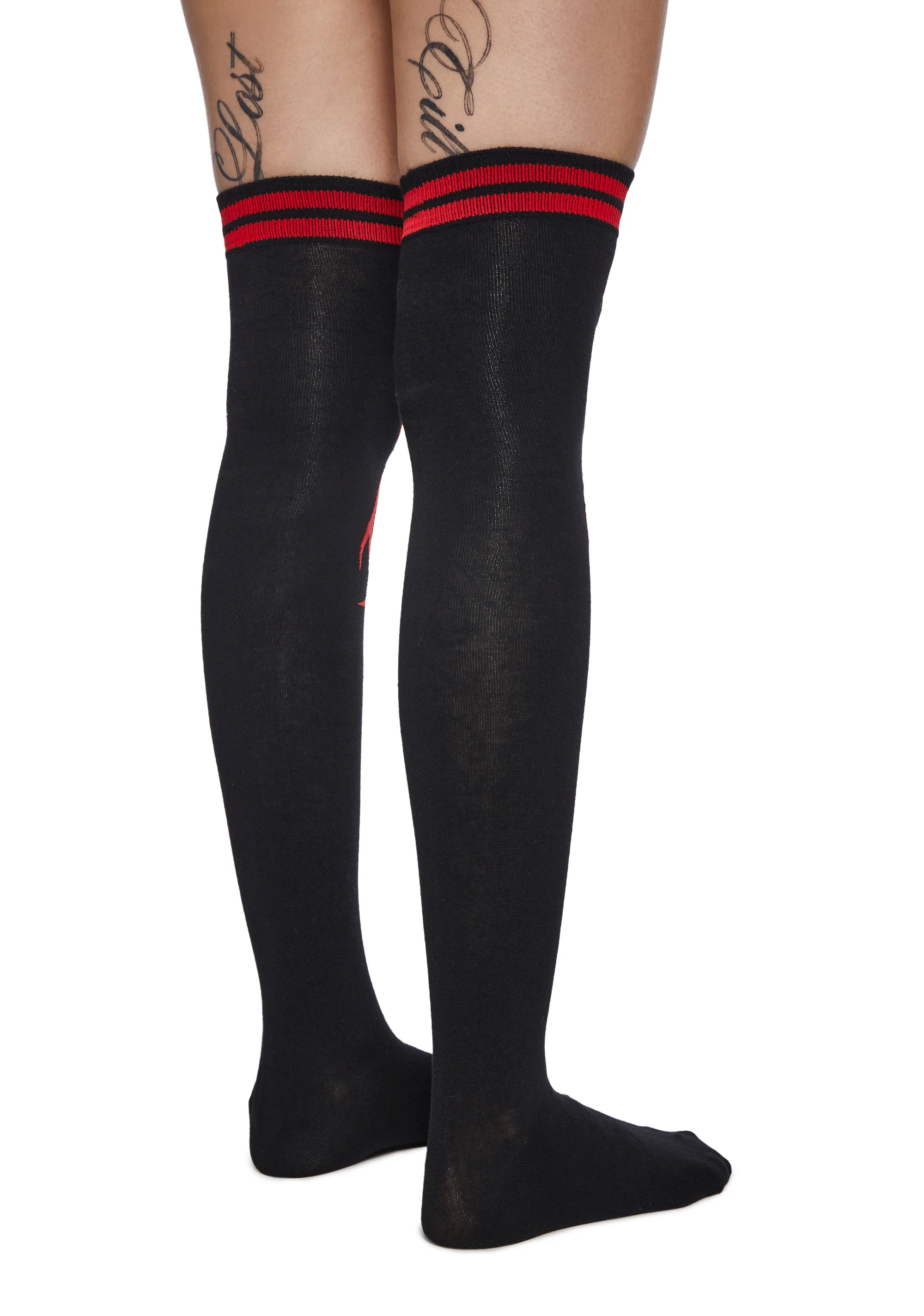 Slipknot Fan Thigh High Socks - Red - Image 3
