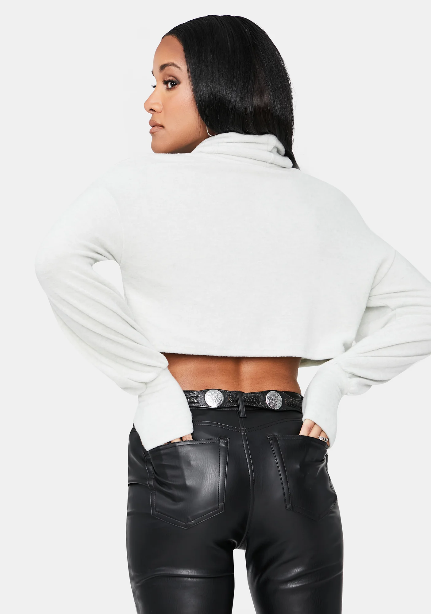 Smoke Delicious Diva Turtleneck Crop Sweater - Image 2