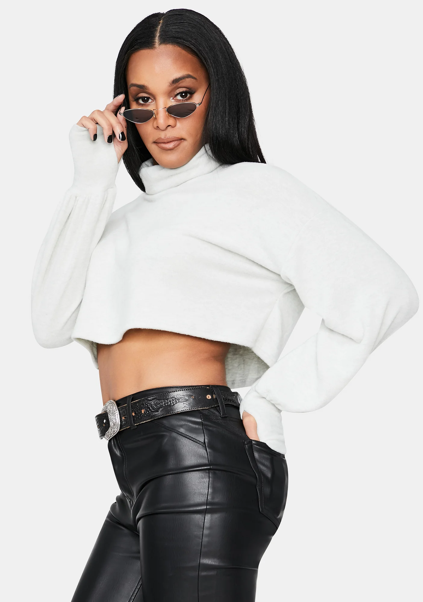 Smoke Delicious Diva Turtleneck Crop Sweater - Image 3