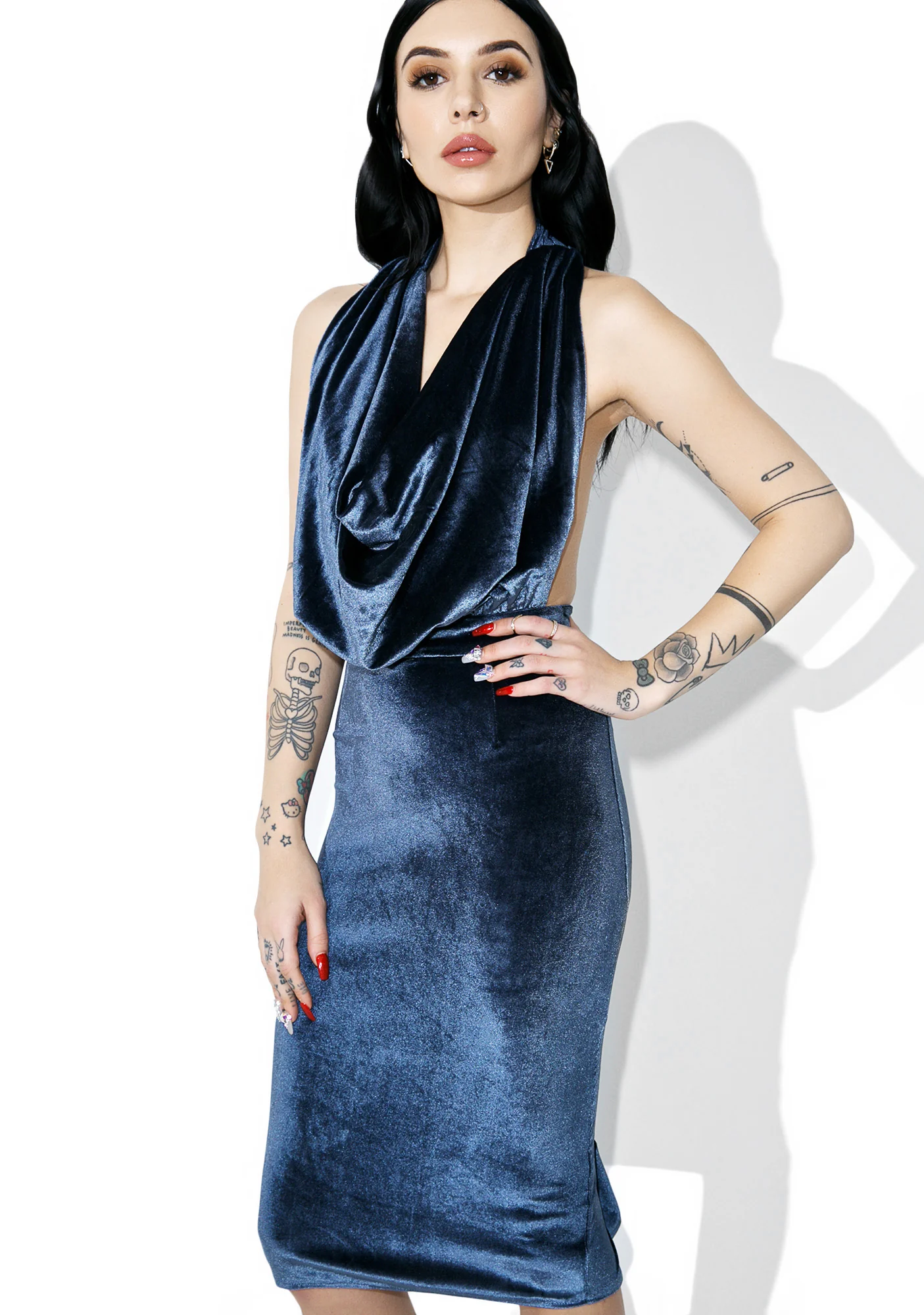 Smooth Criminal Cowl Neck Dress - Image 2