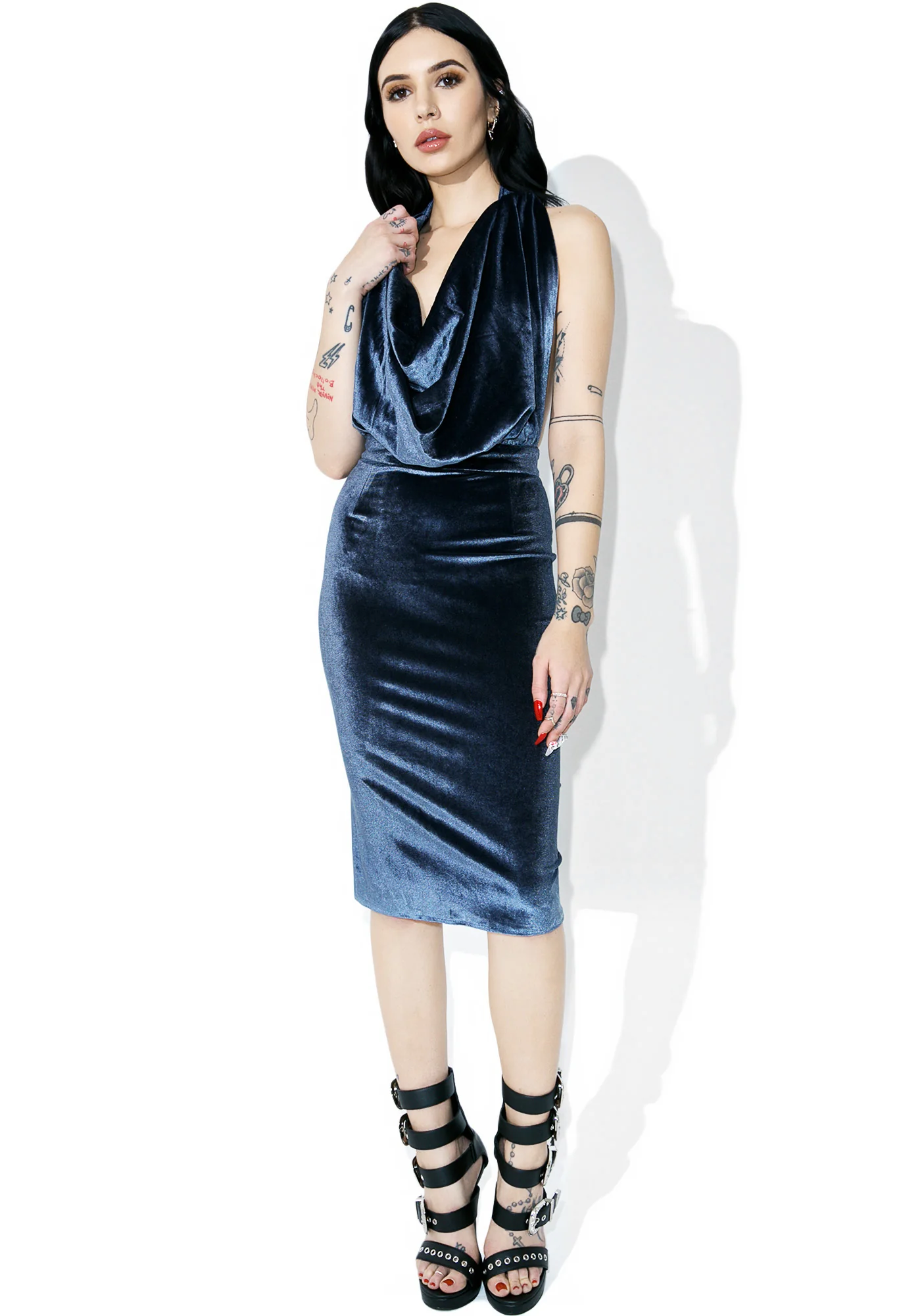 Smooth Criminal Cowl Neck Dress - Image 5