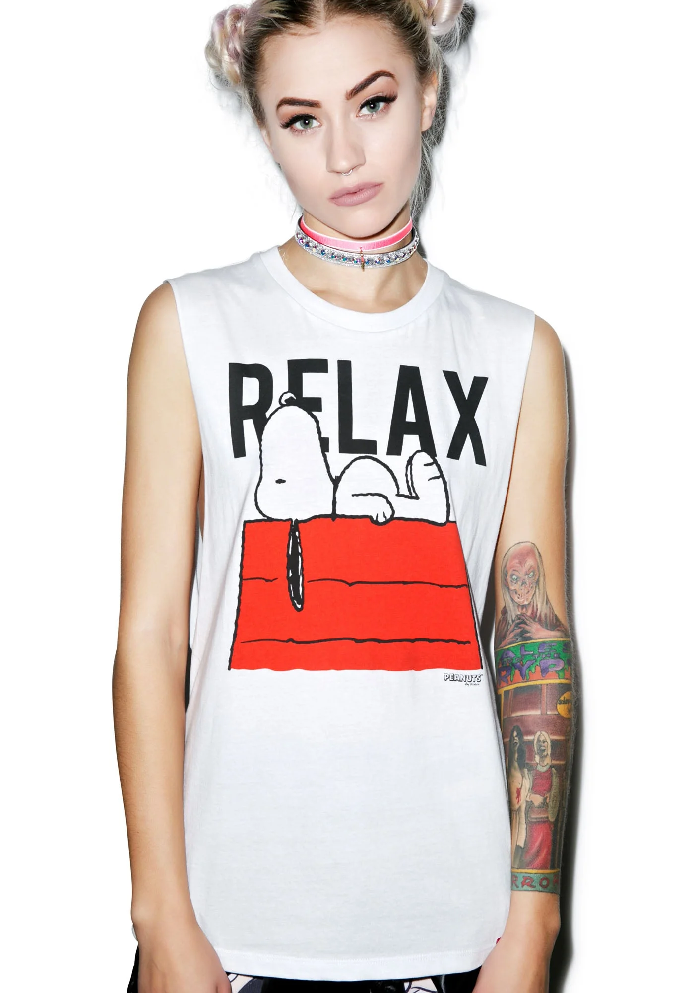 Snoopy Relax Muscle Tee - Black - Image 2