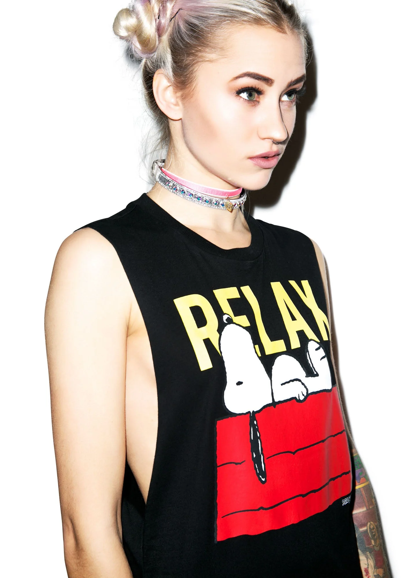 Snoopy Relax Muscle Tee - Black - Image 8