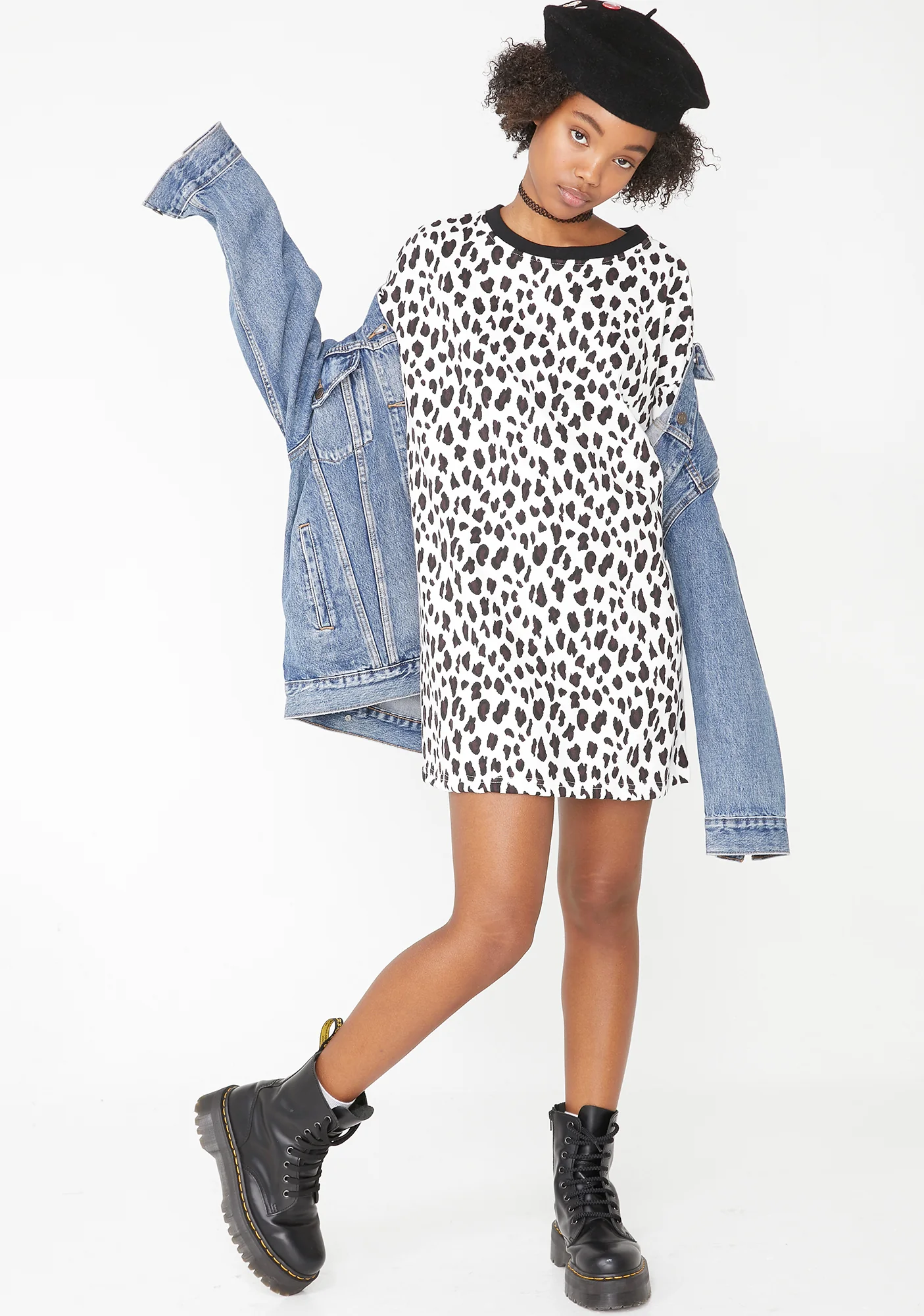 Snow Leopard T-Shirt Dress - Image 2