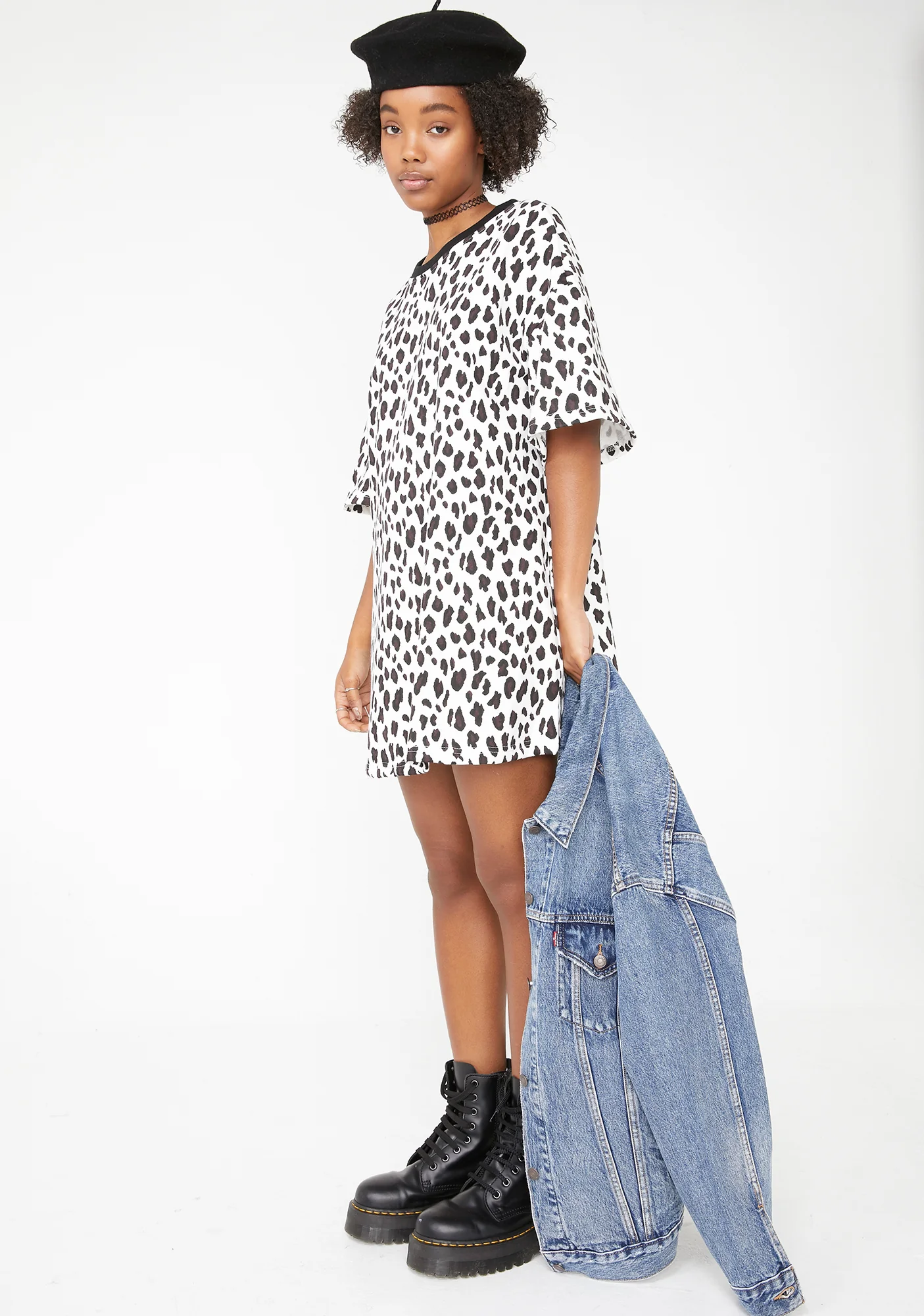 Snow Leopard T-Shirt Dress - Image 3
