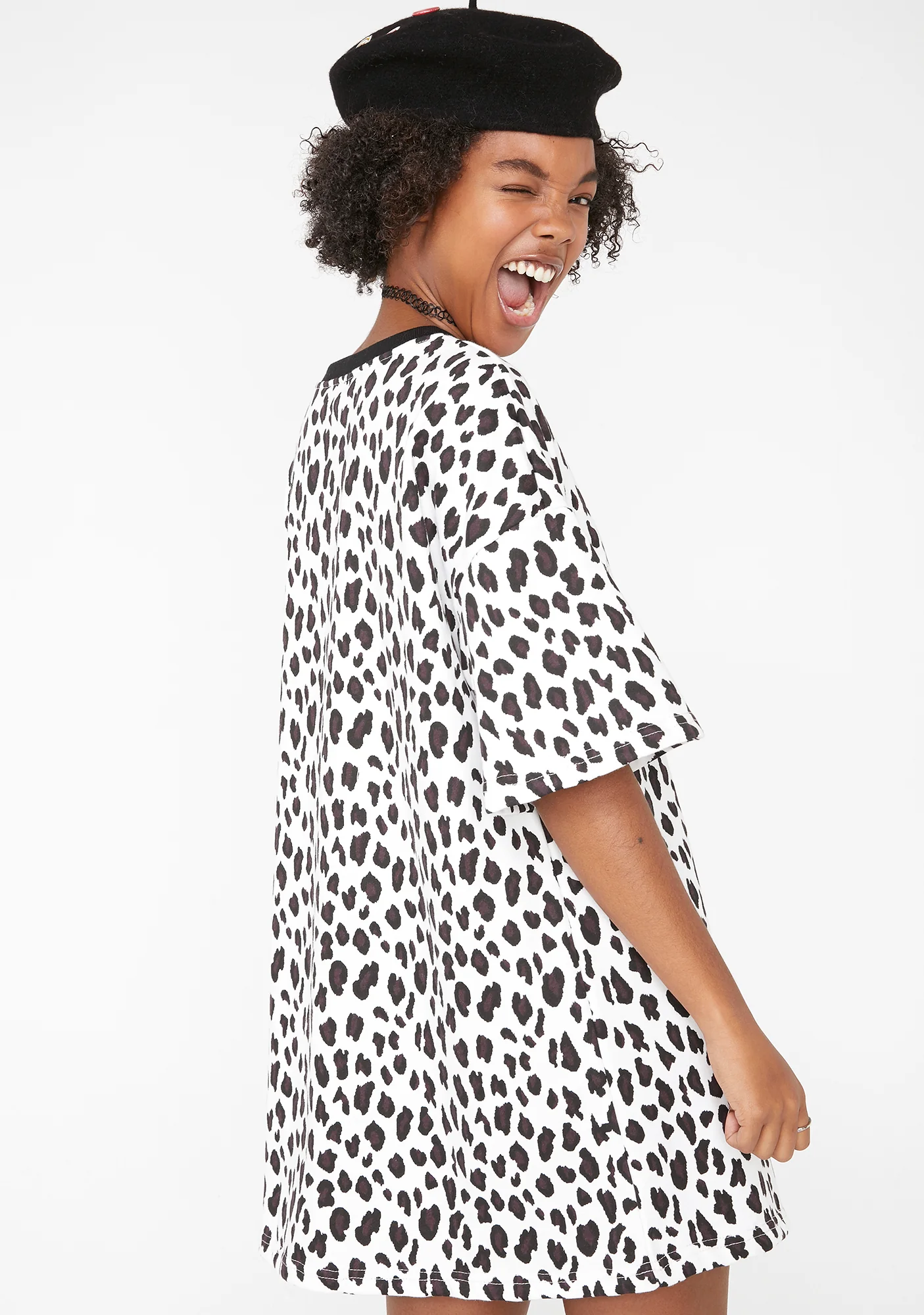 Snow Leopard T-Shirt Dress - Image 4
